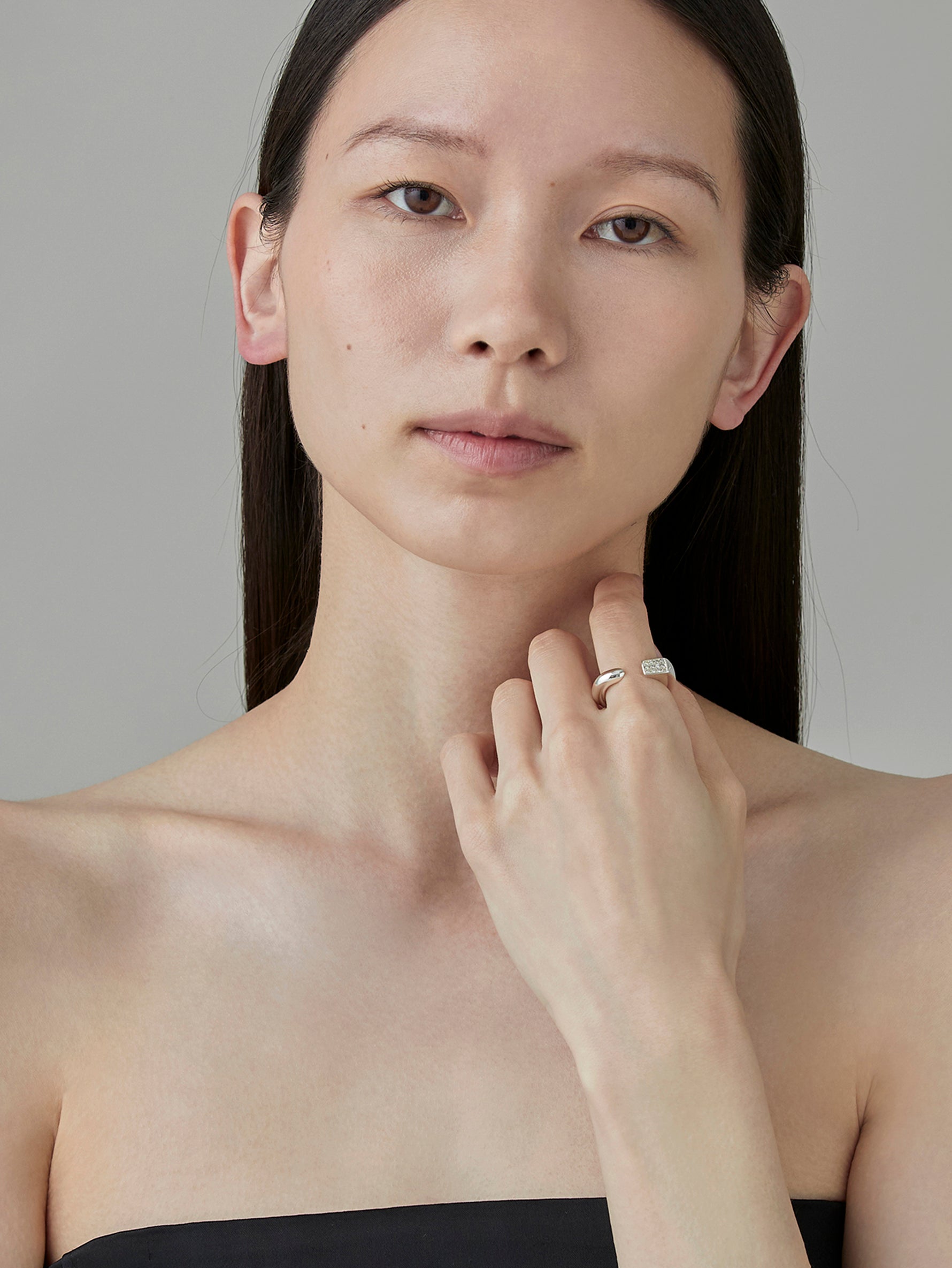 Calla Lily Ring Diamond -Silver-