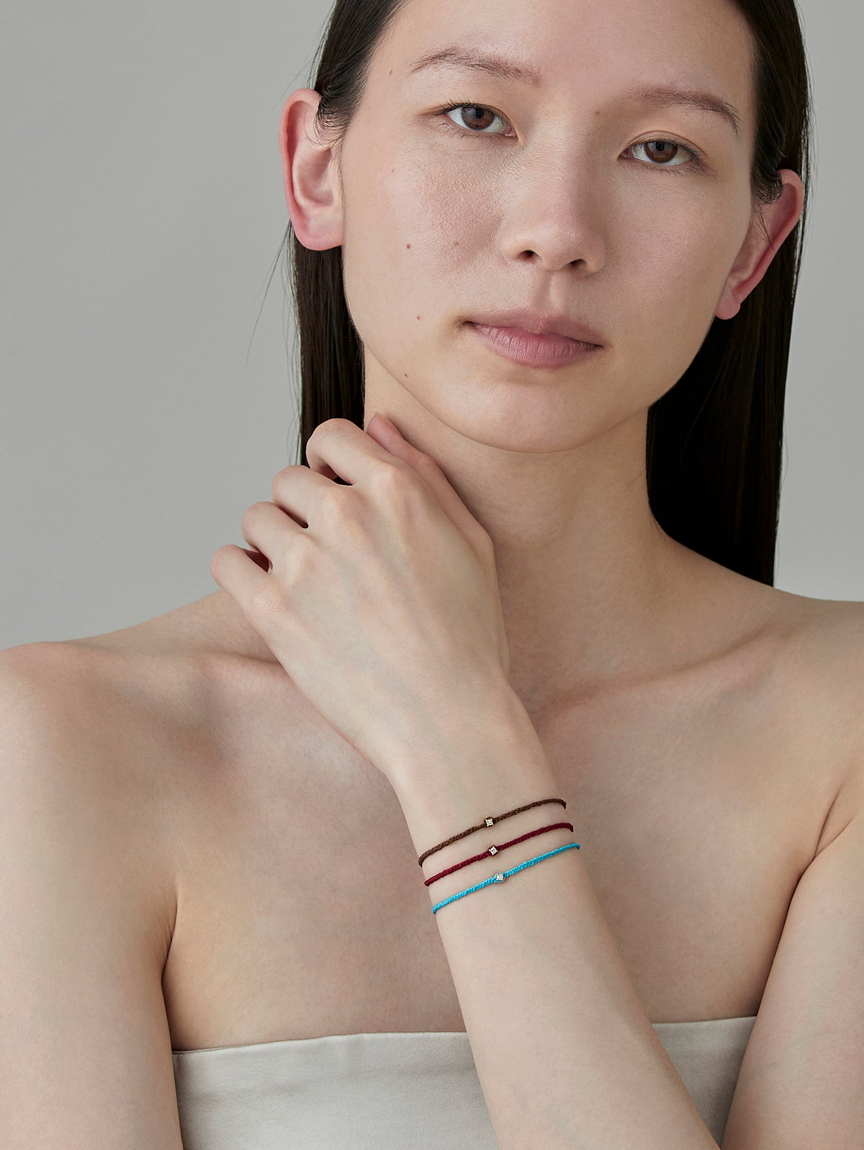 Pure Silk Bracelet 1 Diamond -Gold-