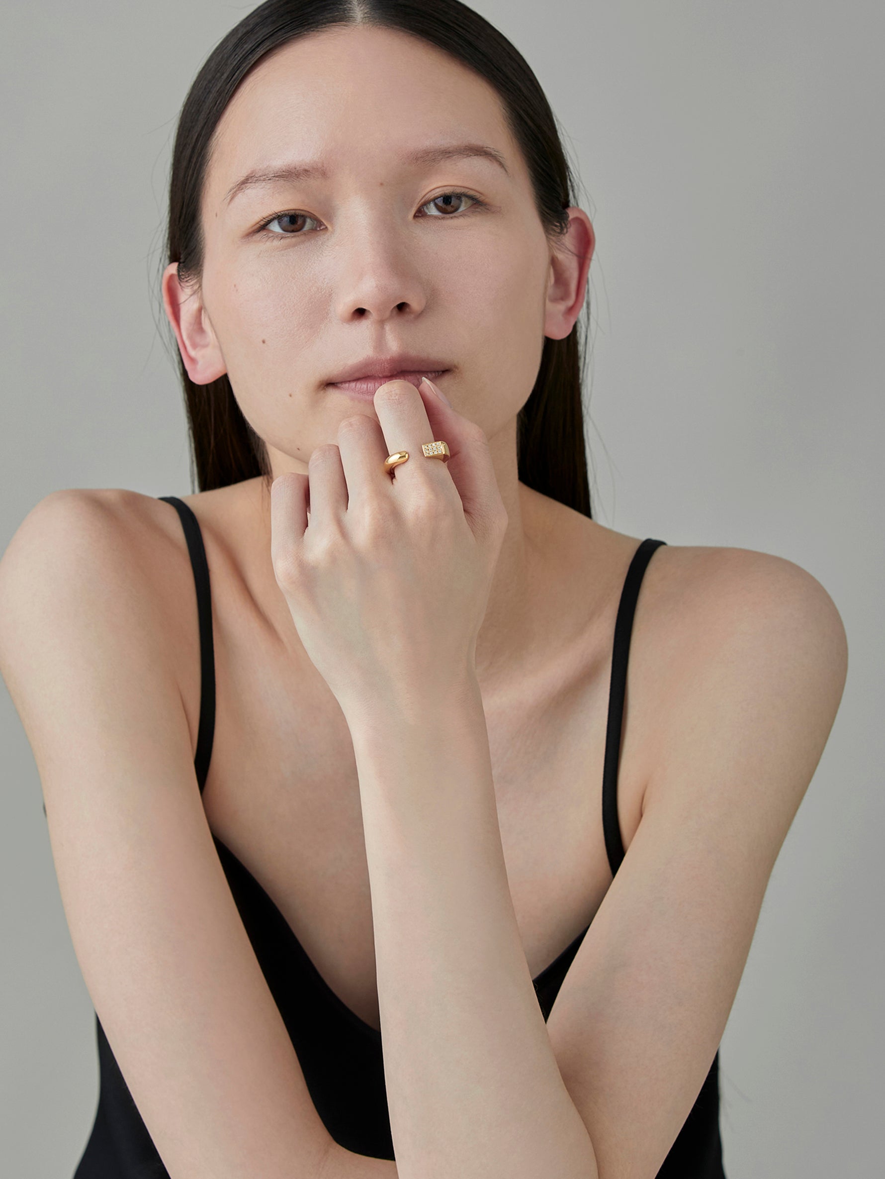 Calla Lily Ring Diamond -Gold -