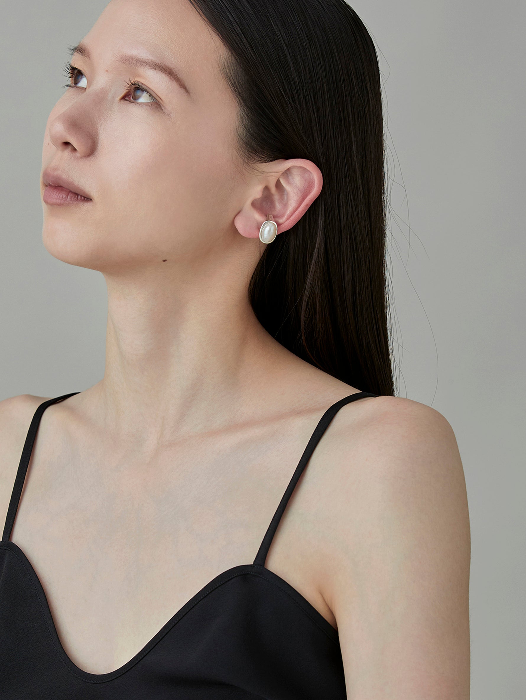 Pearl Ear Cuff -Silver-