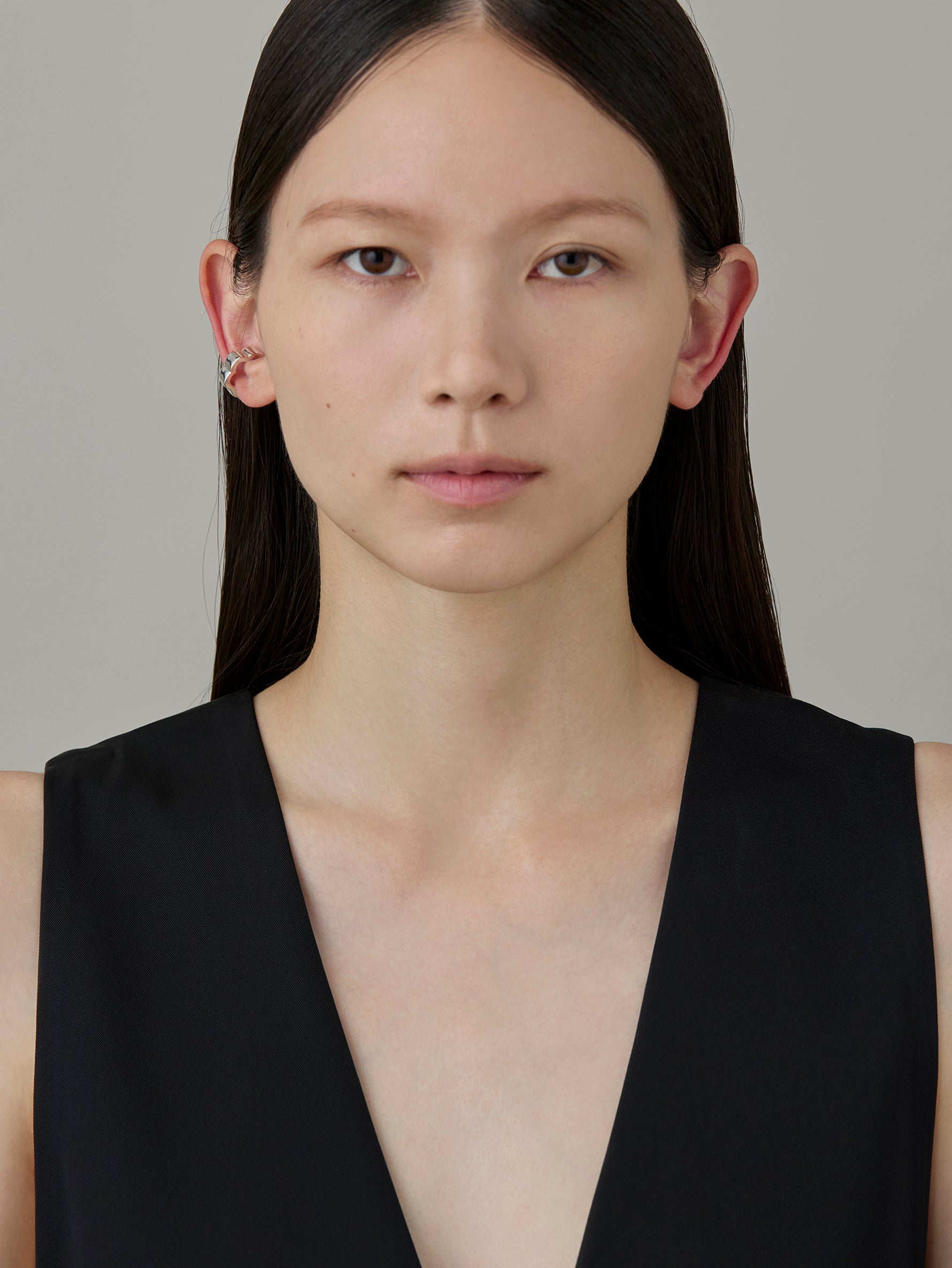 Flower Line Earcuff S -Silver-