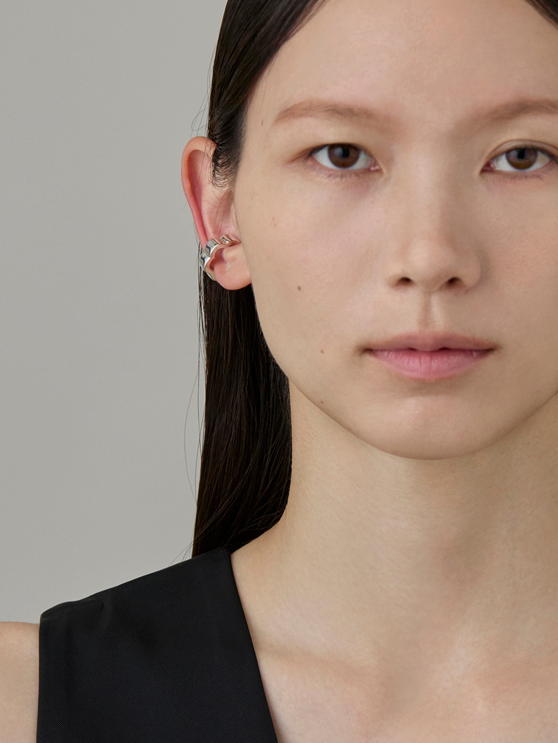 Flower Line Earcuff S -Silver-