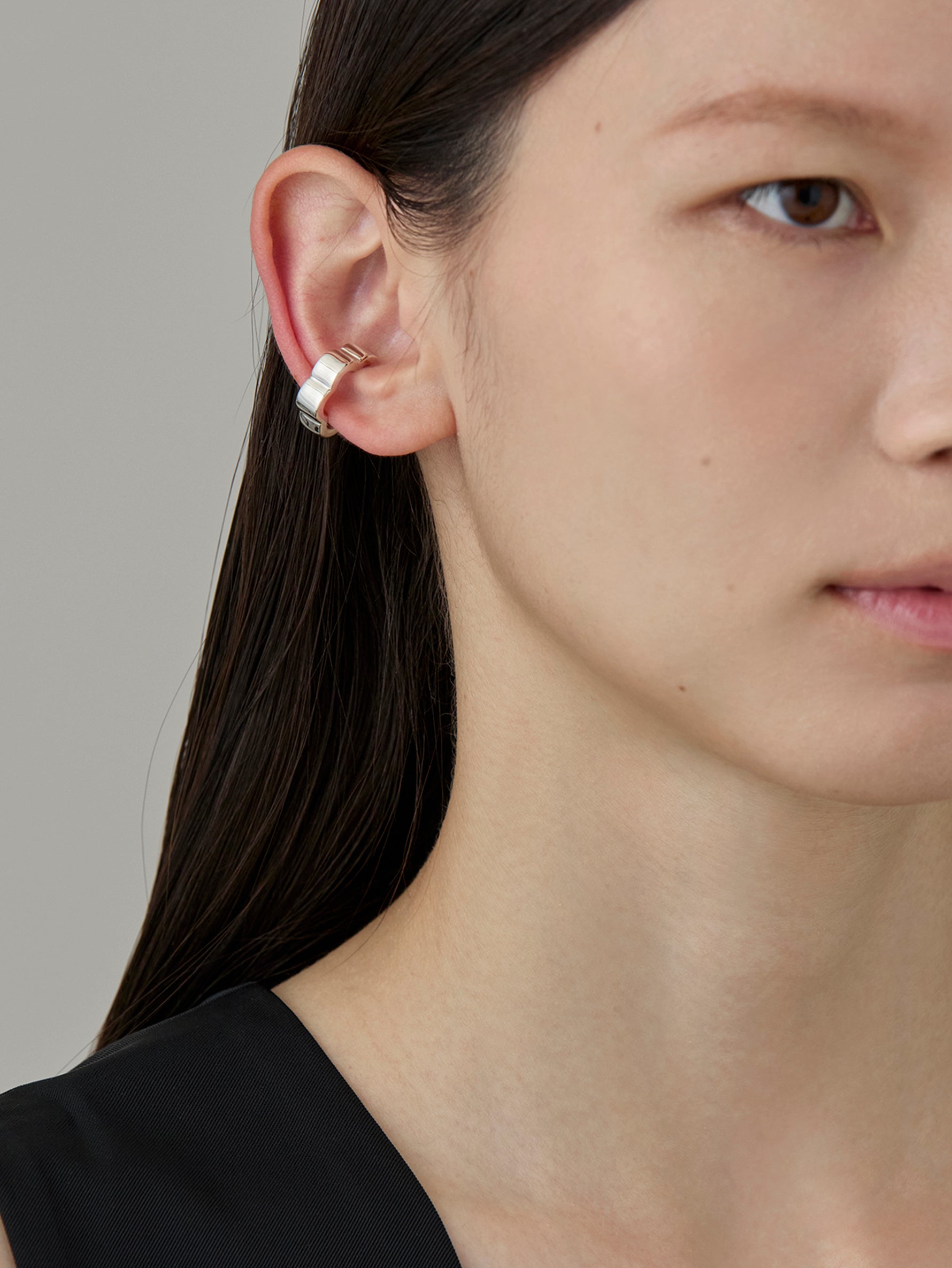 Flower Line Earcuff S -Silver-