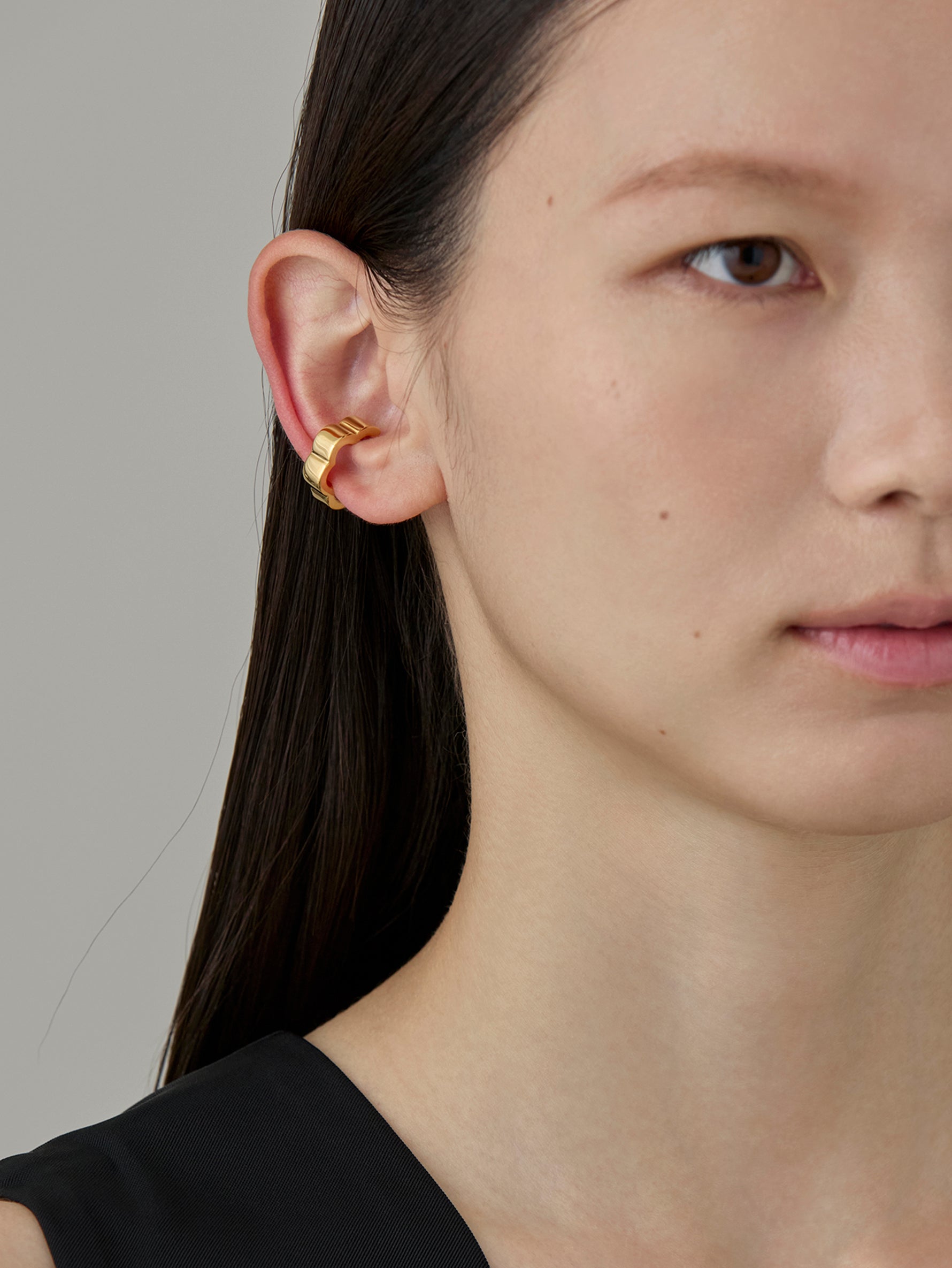 Flower Line Earcuff S -Gold-