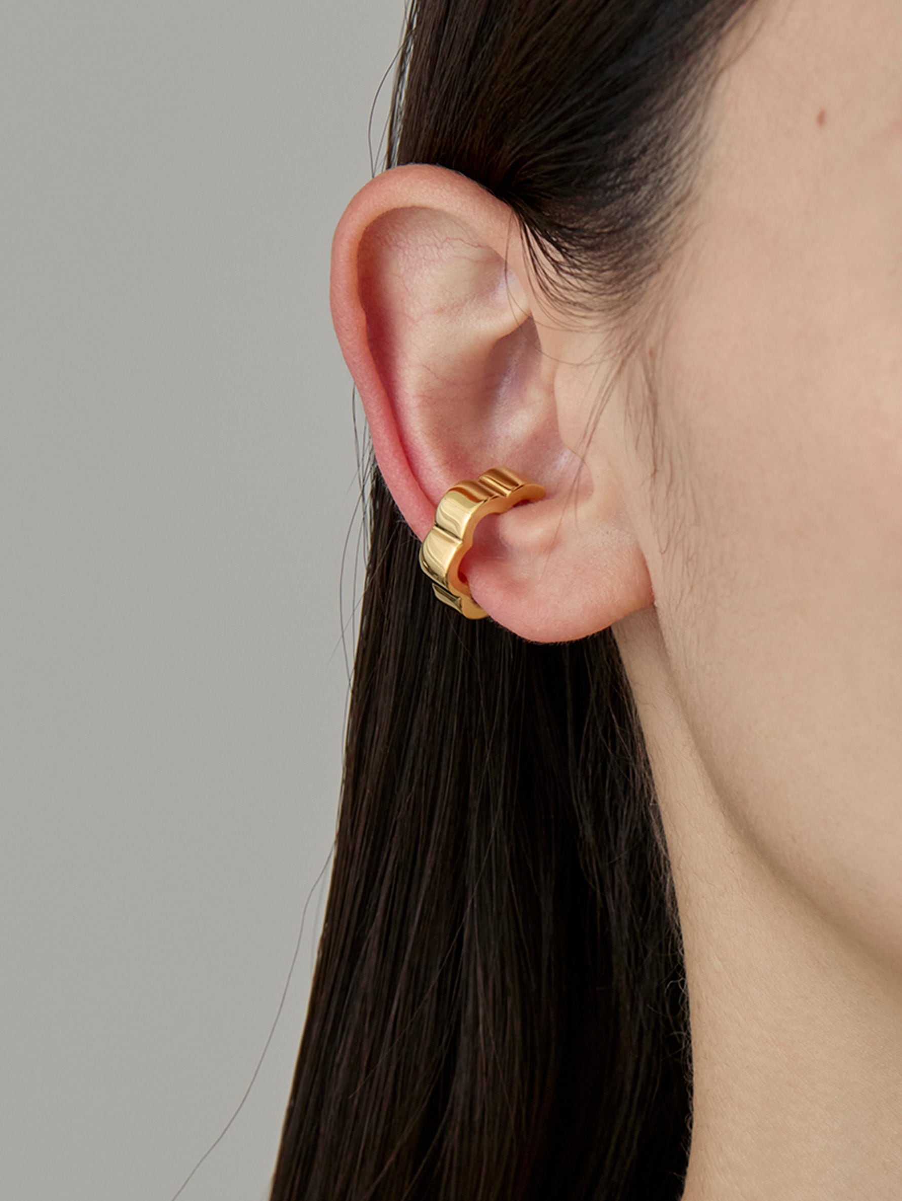 Flower Line Earcuff S -Gold-