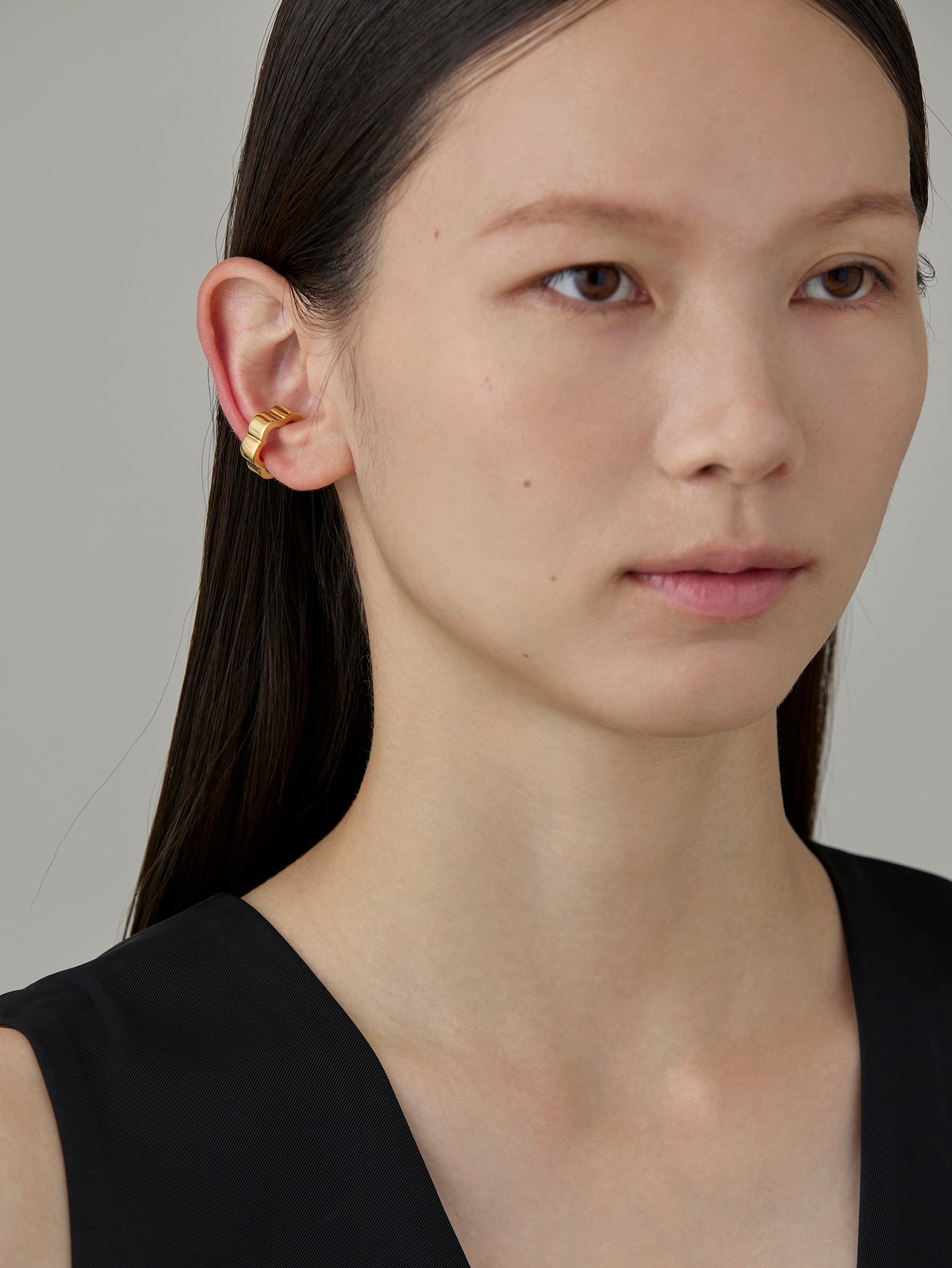 Flower Line Earcuff S -Gold-