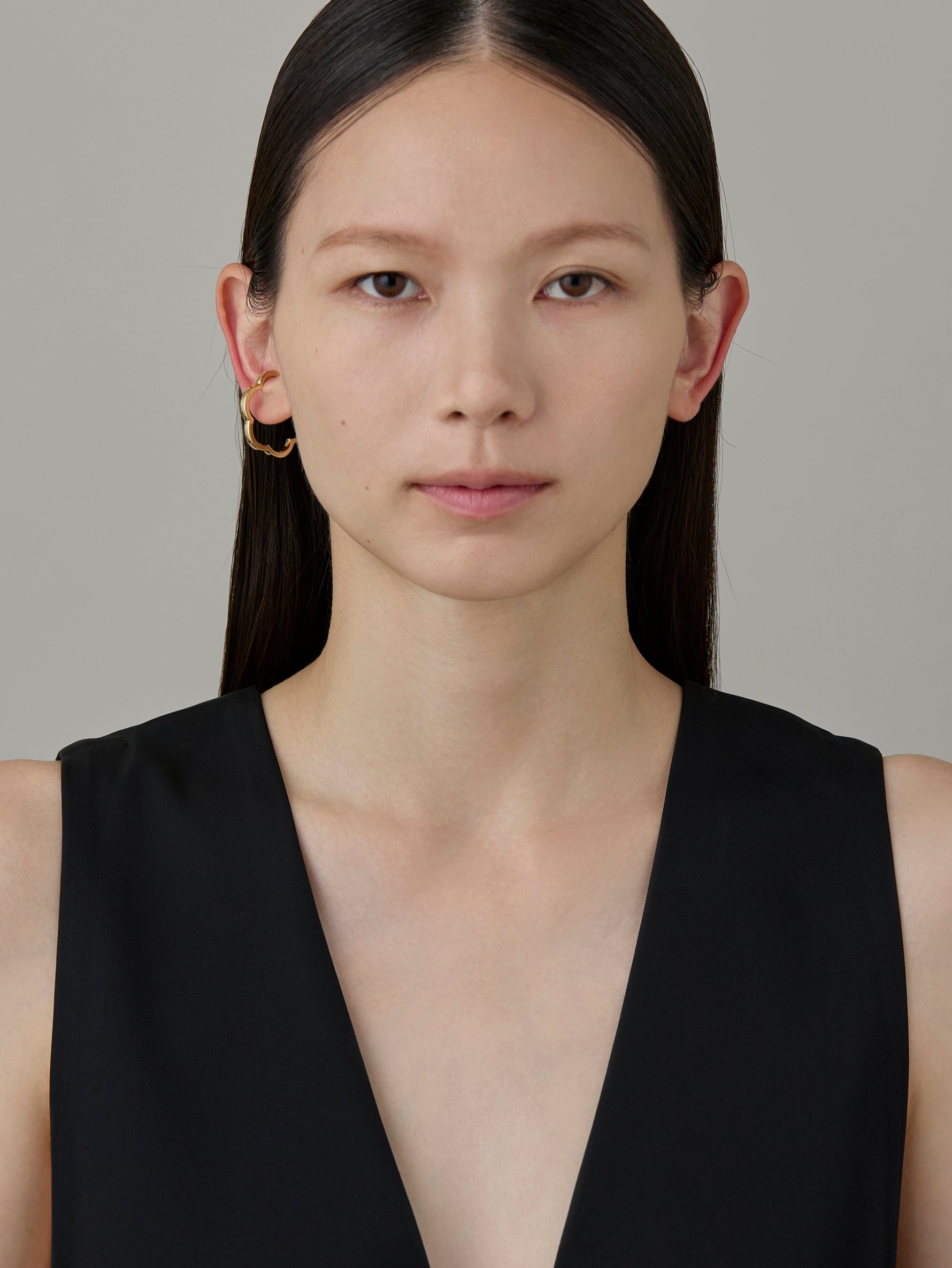 Flower Line Earcuff L -Gold-