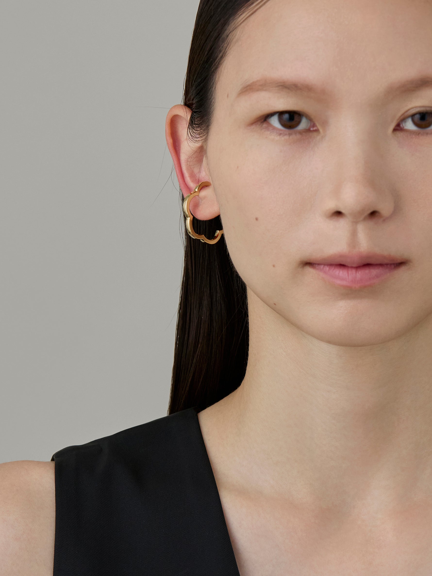 Flower Line Earcuff L -Gold-