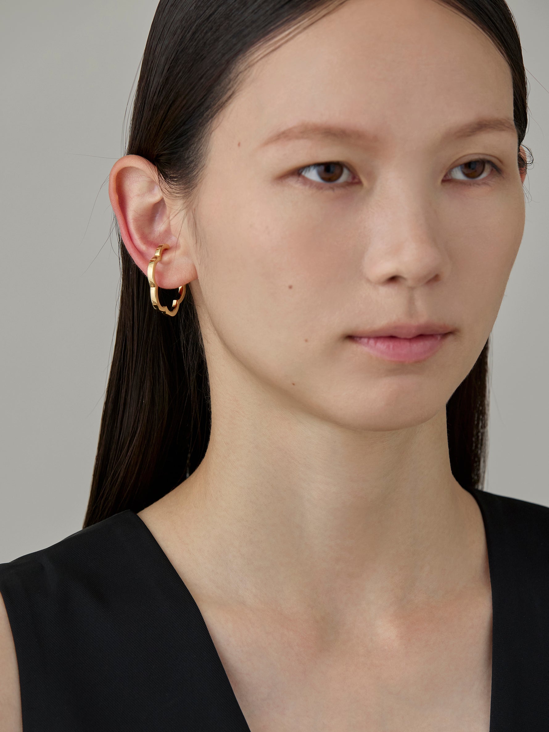 Flower Line Earcuff L -Gold-