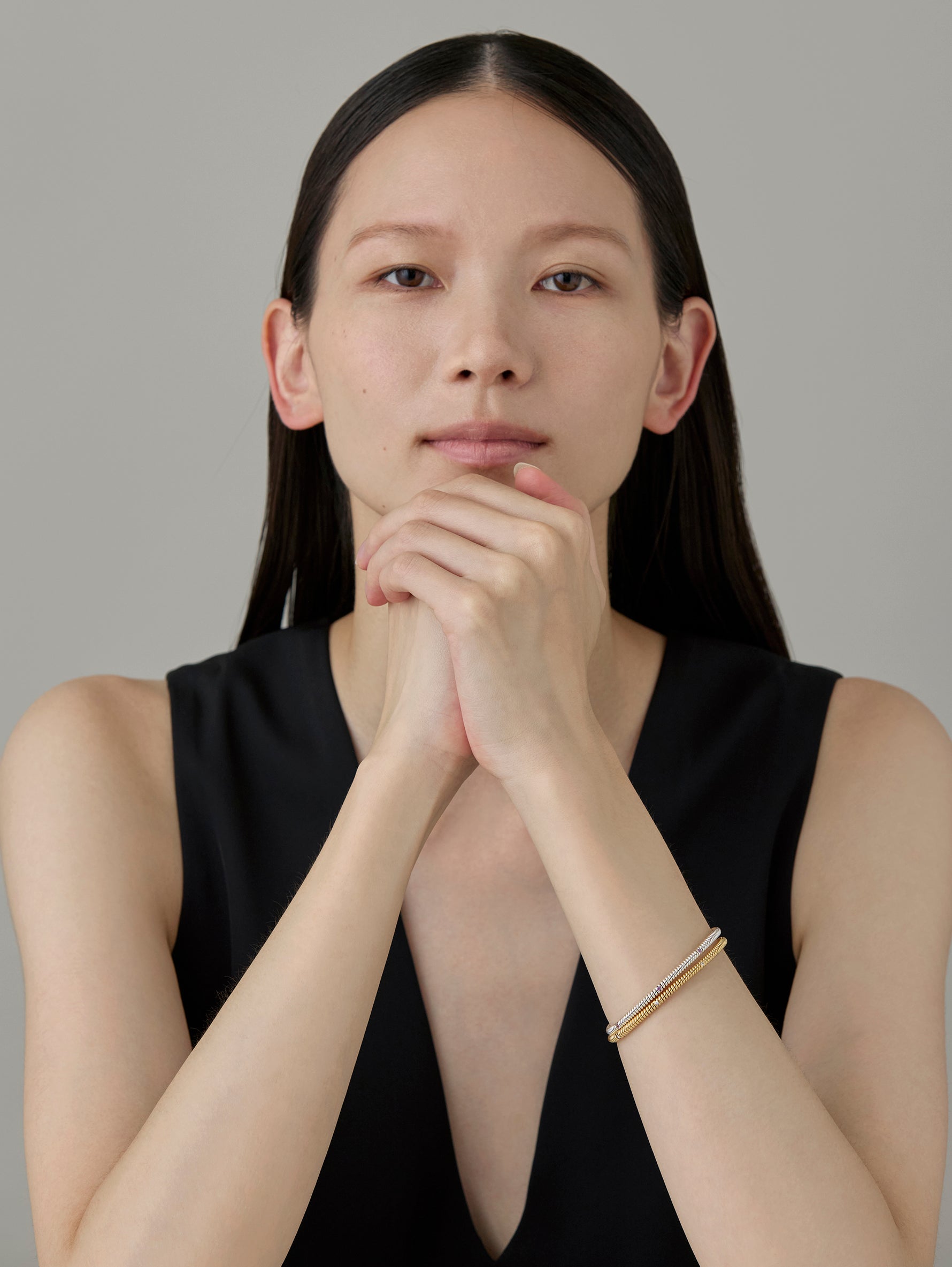 Spring 4 Stone Bangle Diamond -Gold-