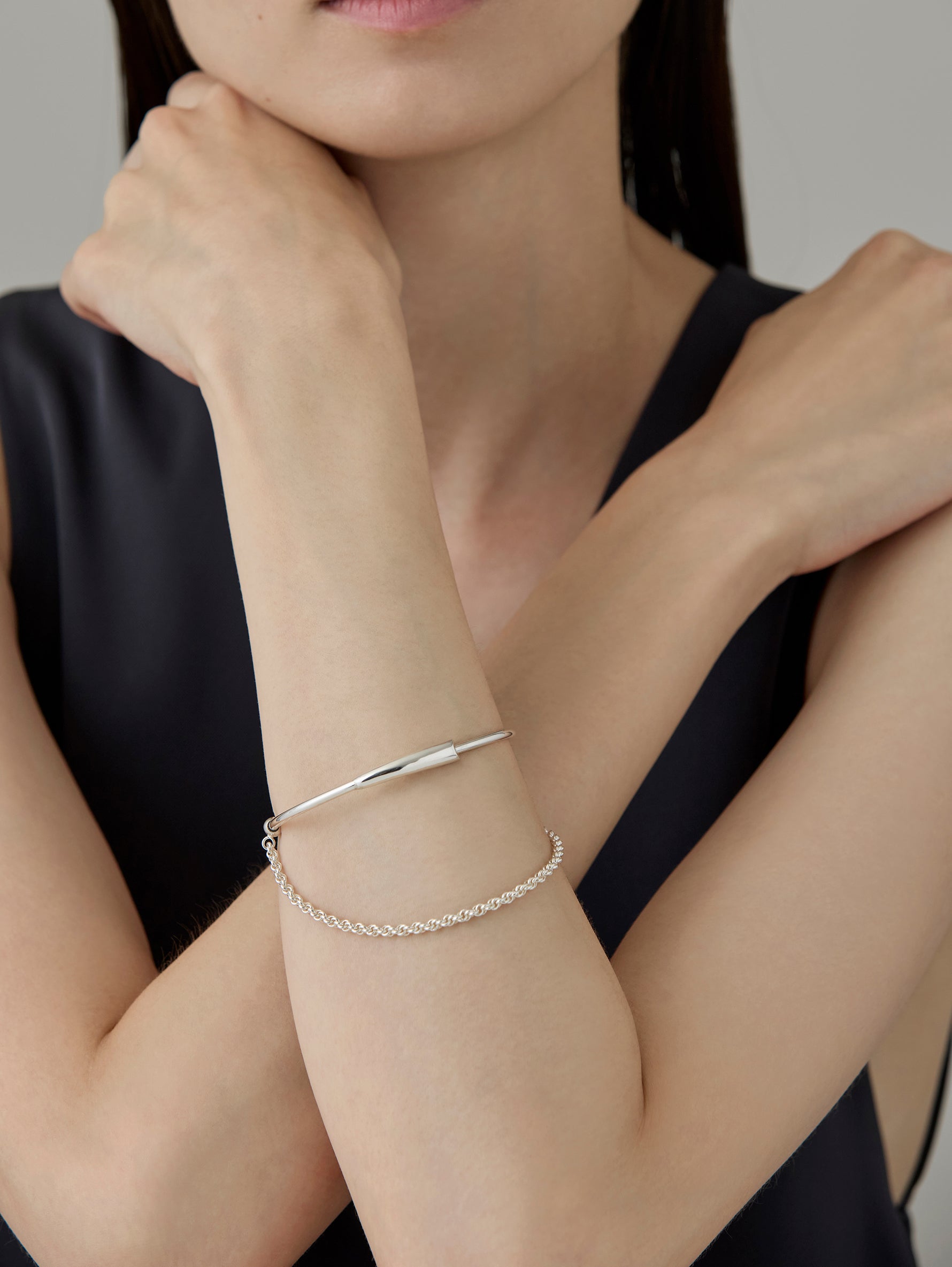 Flower Stalk Bracelet -Silver-