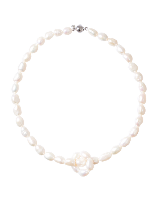 Flower Pearl Necklace -Short-