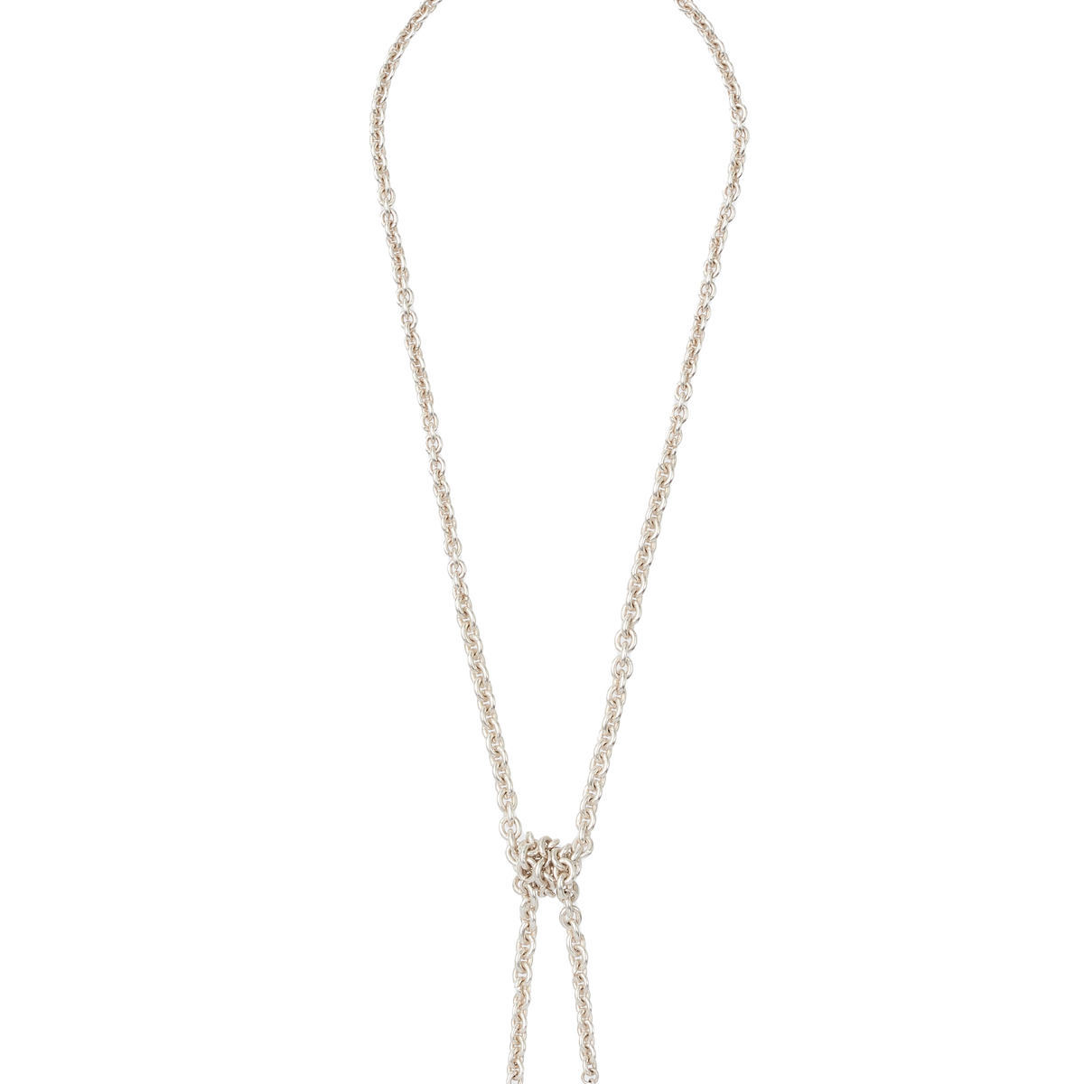 Cord pearl necklace -Silver-