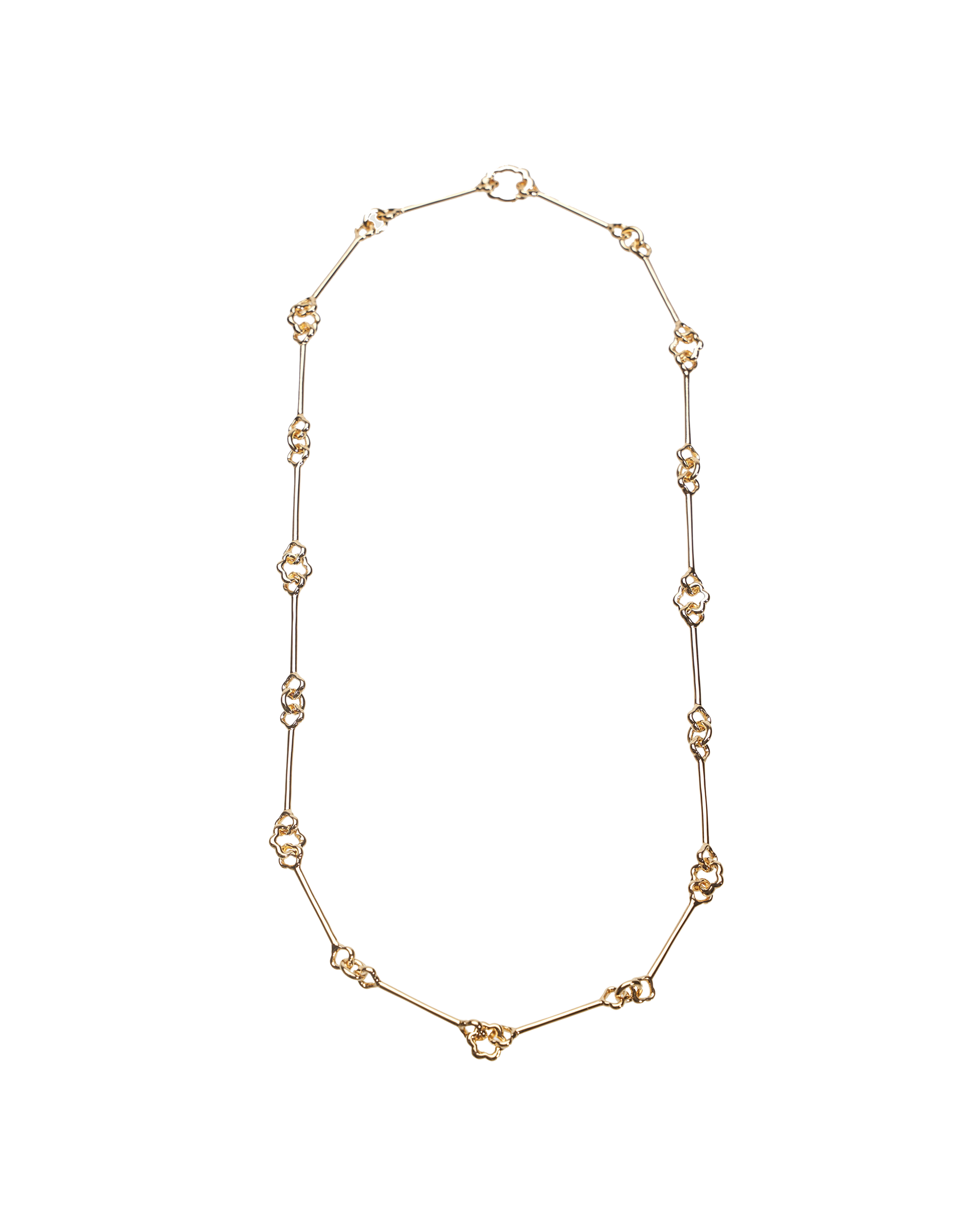 Flower Chain Necklace -Gold-