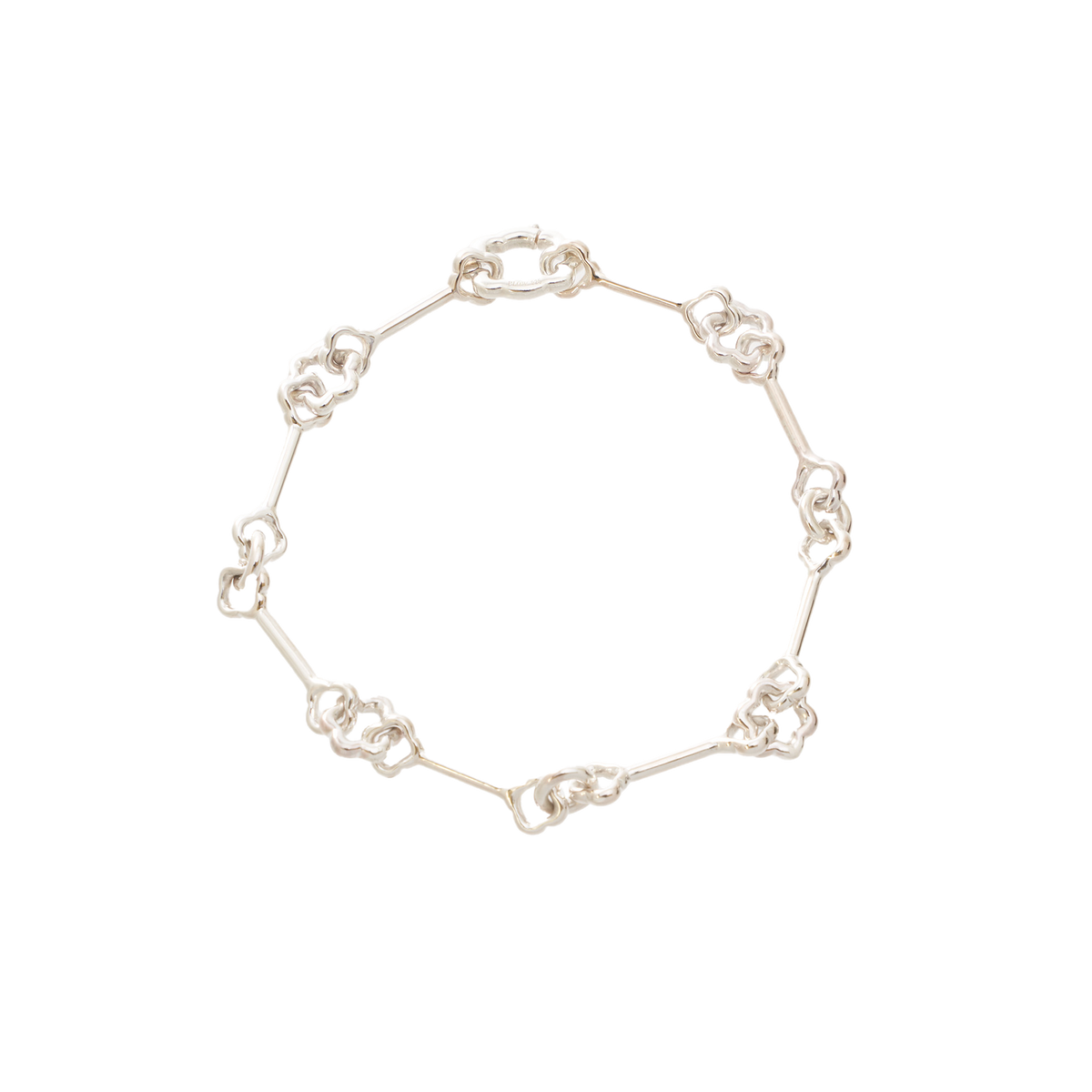 Flower Chain Bracelet -Silver-