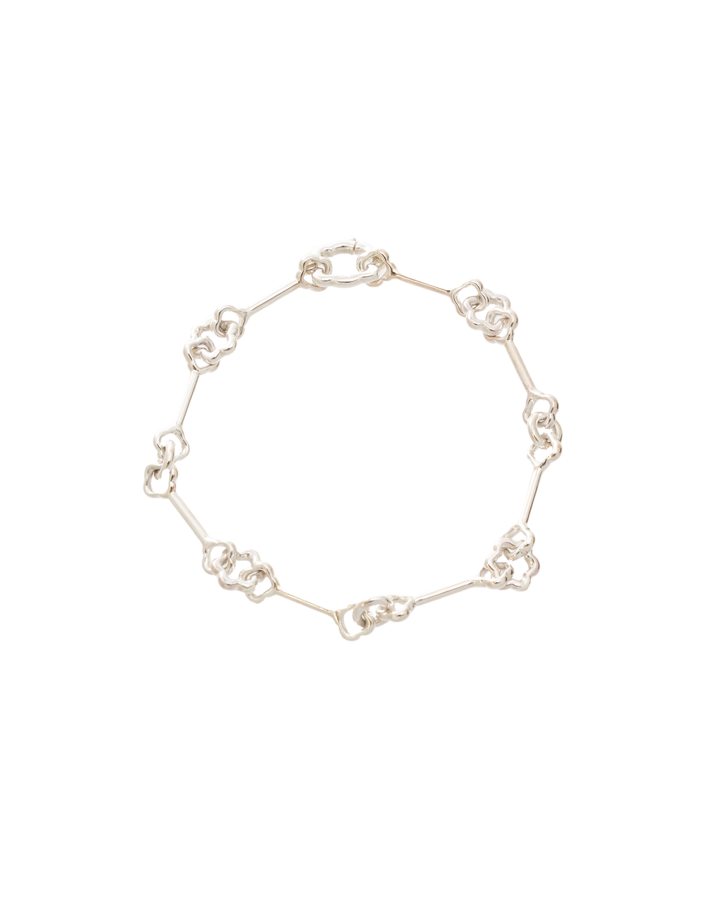 Flower Chain Bracelet -Silver-