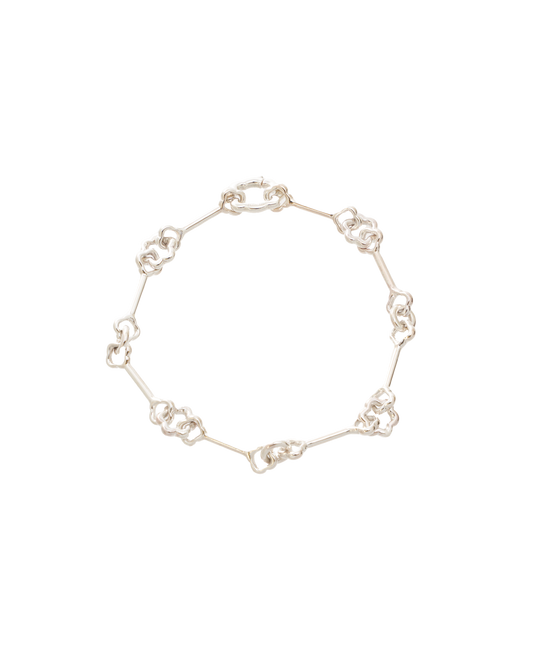 Flower Chain Bracelet -Silver-