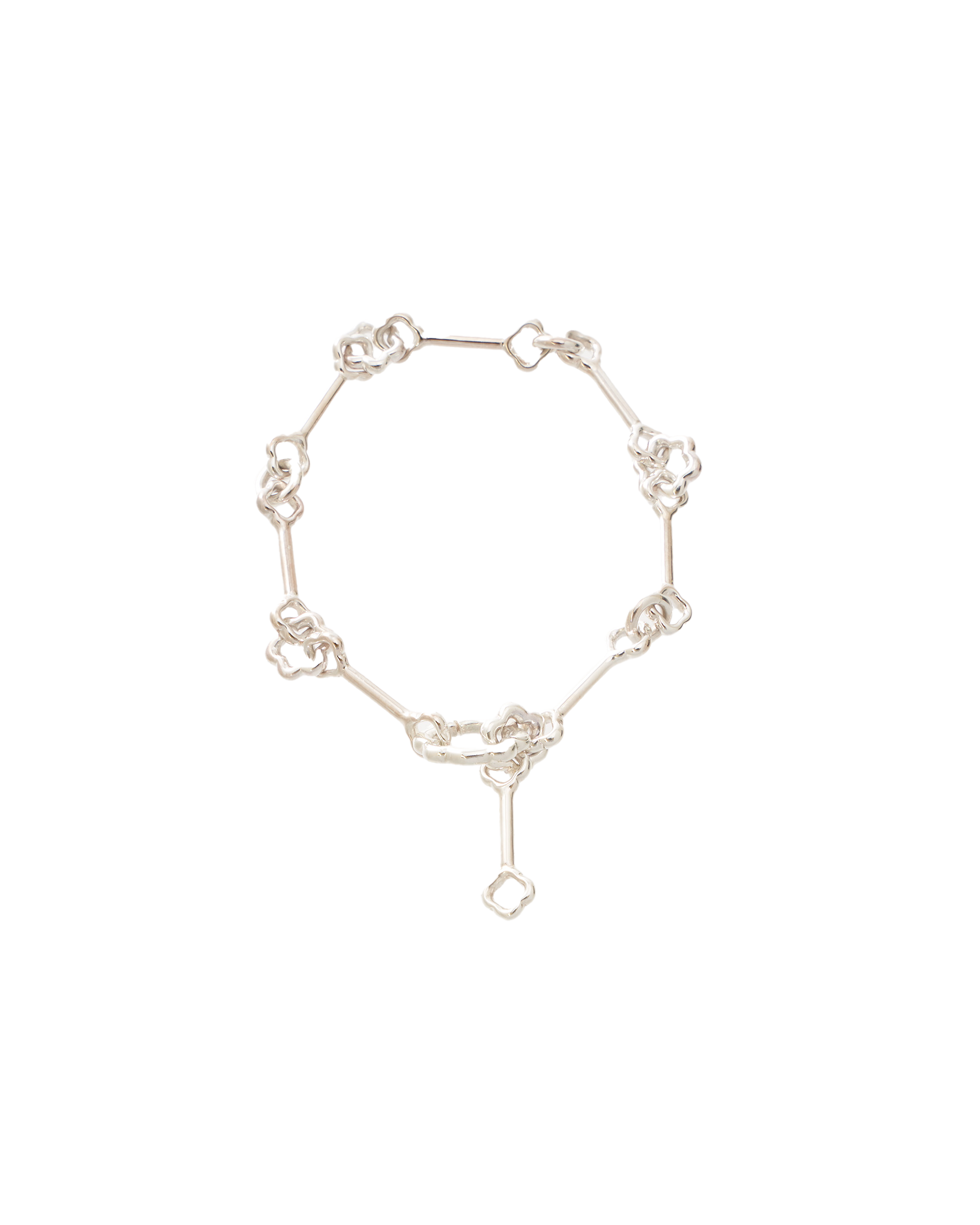 Flower Chain Bracelet -Silver-