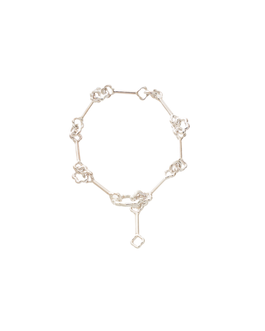 Flower Chain Bracelet -Silver-