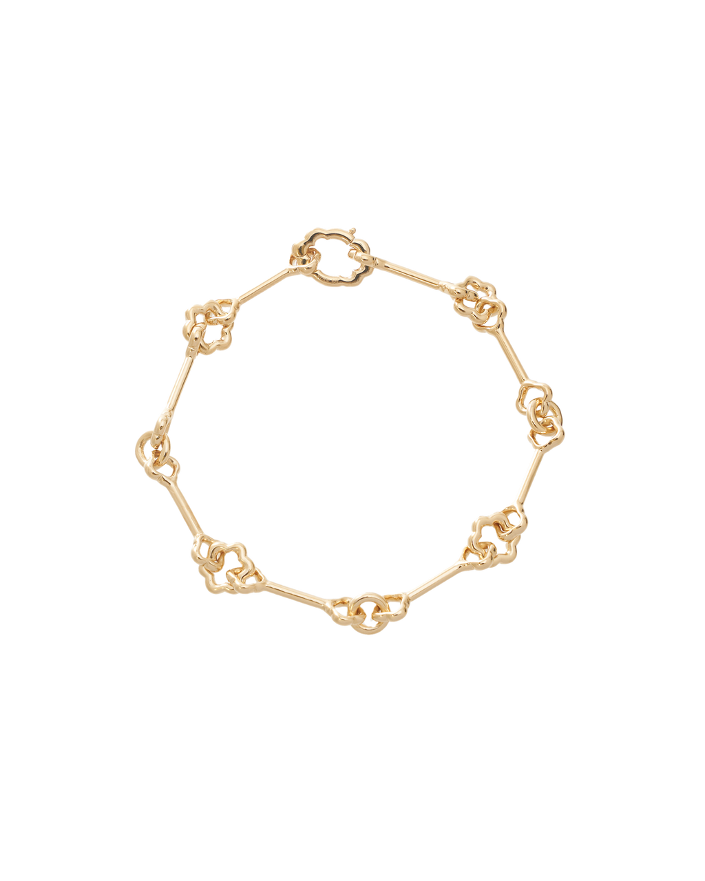 Flower Chain Bracelet -Gold-
