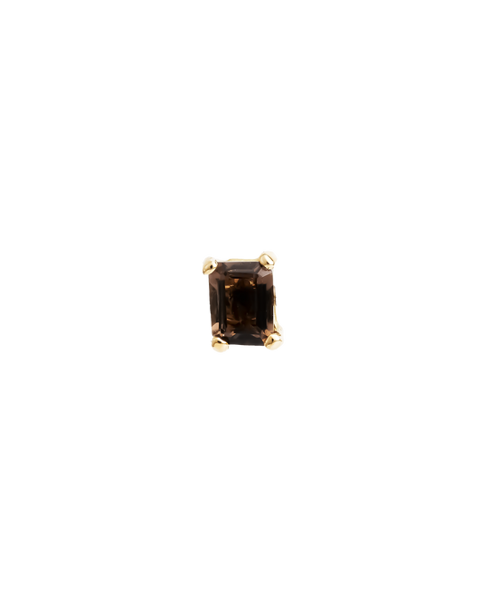 Charm Smoky Quartz Oblong -K18-
