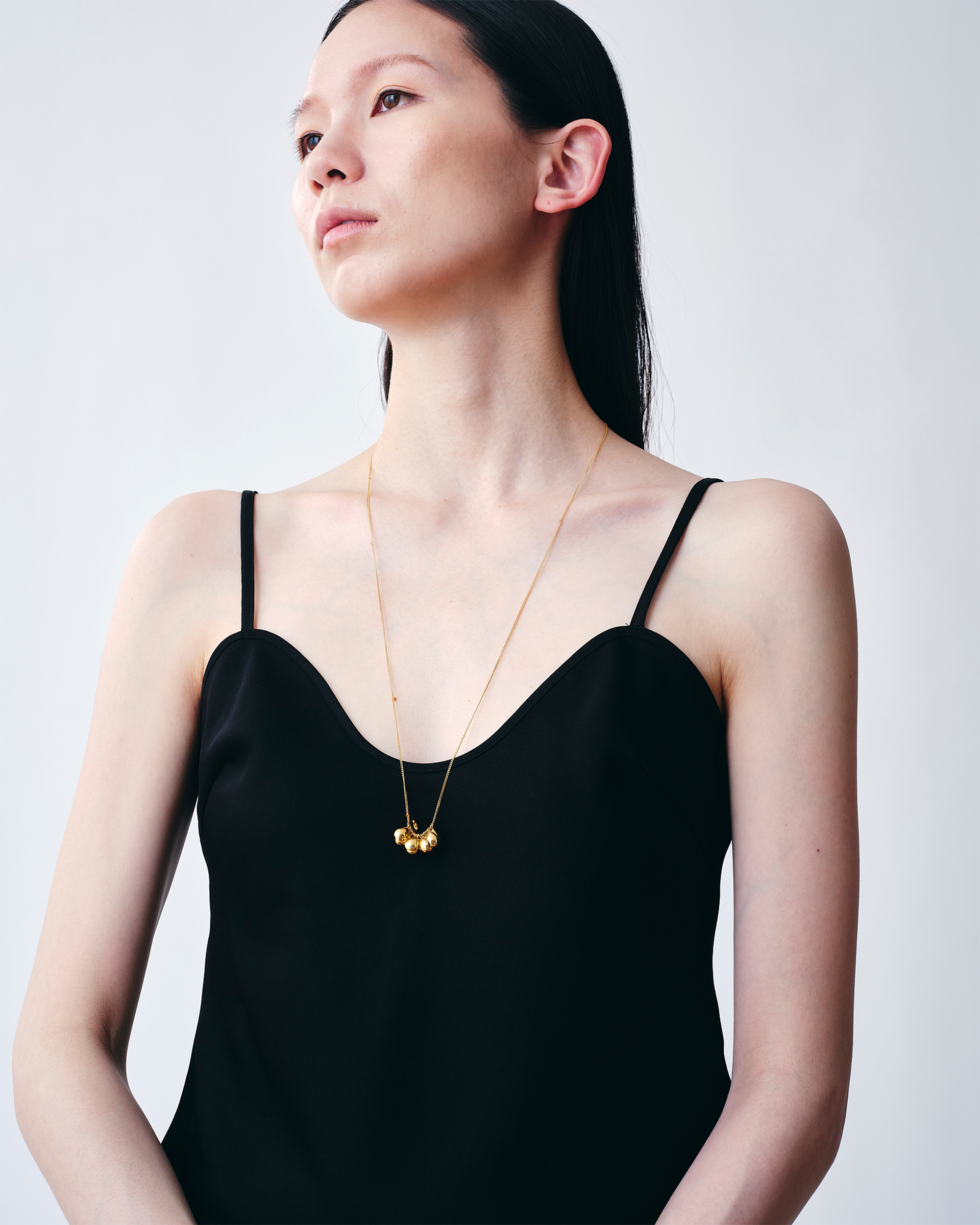 Drop Necklace Long -Gold-