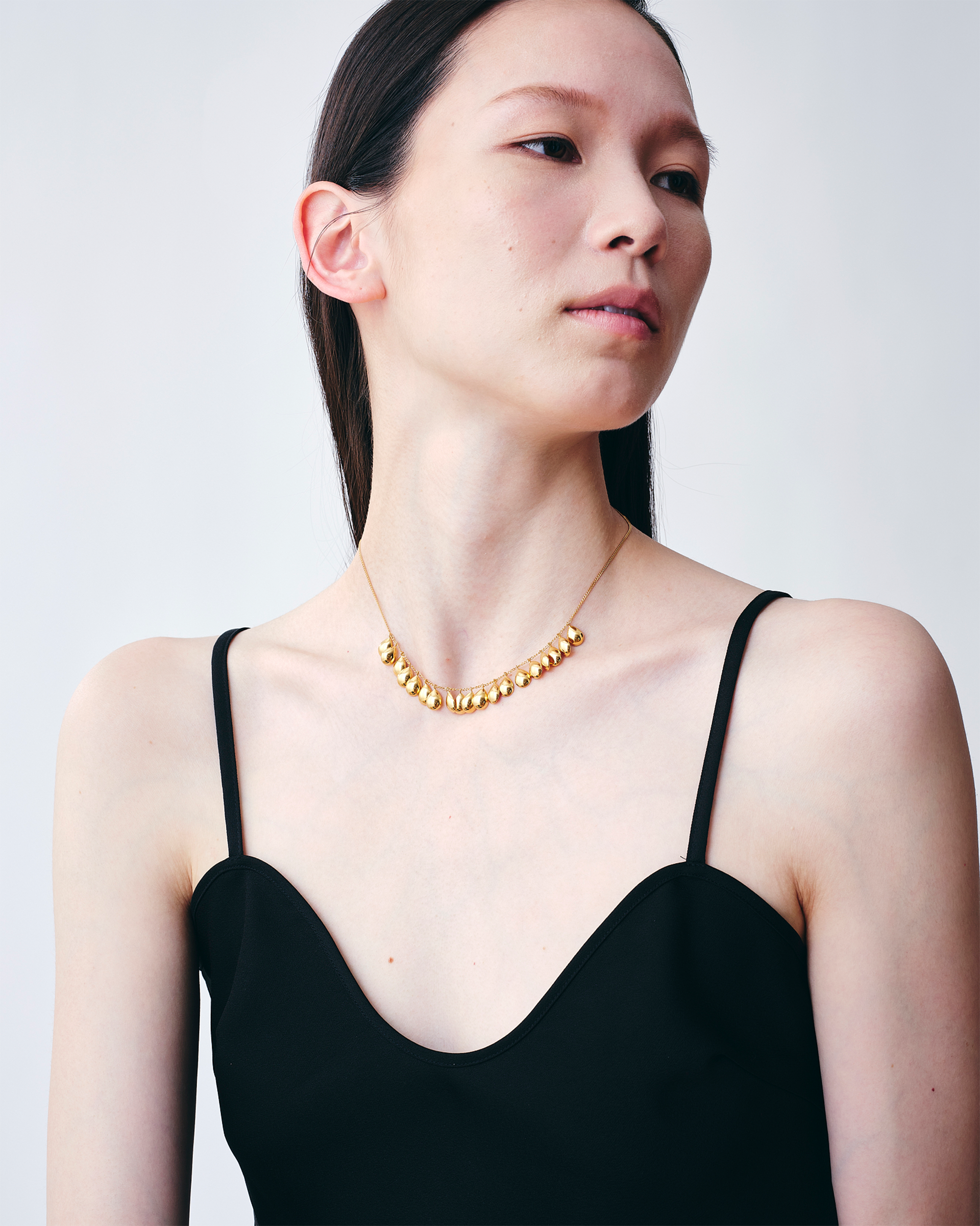 Drop Necklace Short -Gold-