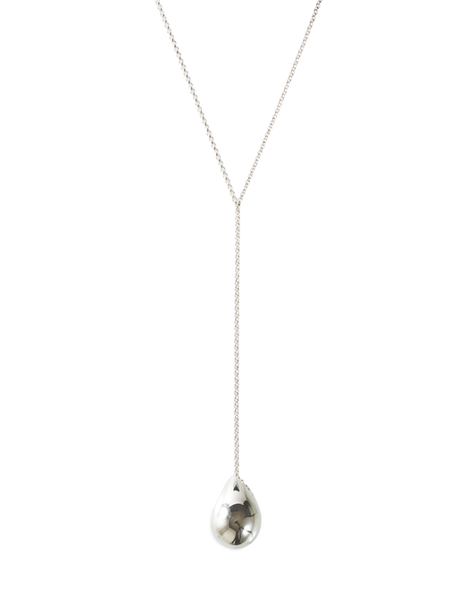 Drop Line Necklace L -Silver-