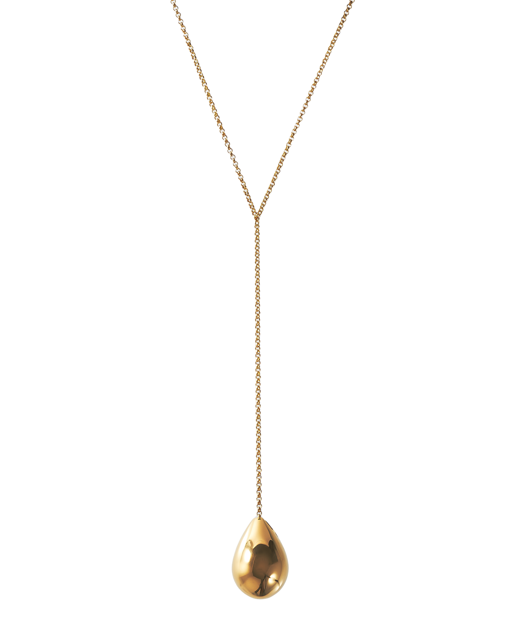 Drop Line Necklace L -Gold-