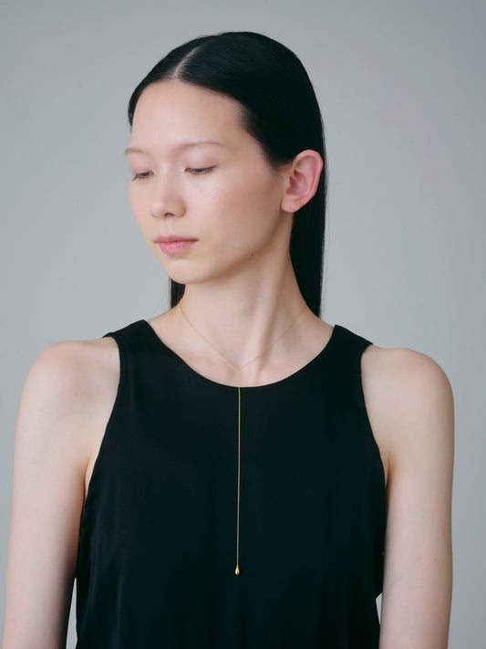 Drop Line Necklace S -Gold-