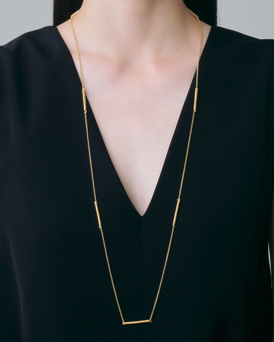 Spring Long Necklace -Gold-