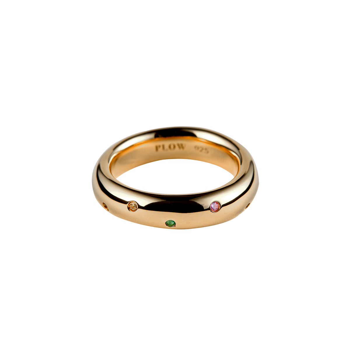 Drop Ring Multi Stone -Gold-