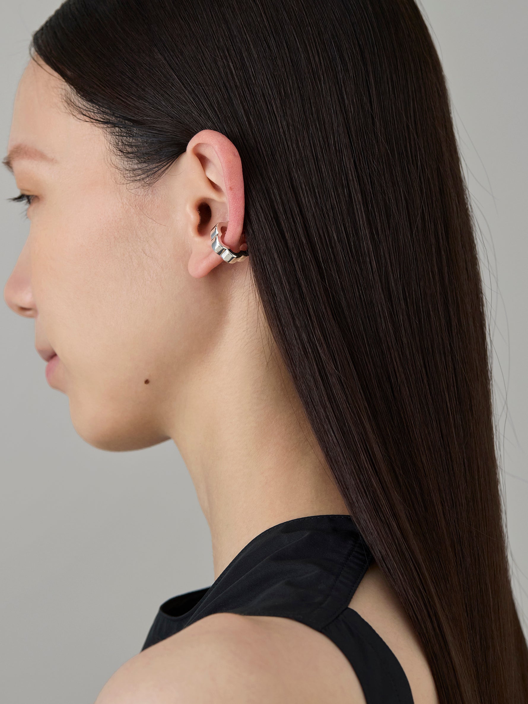 Flower Line Earcuff S -Silver-