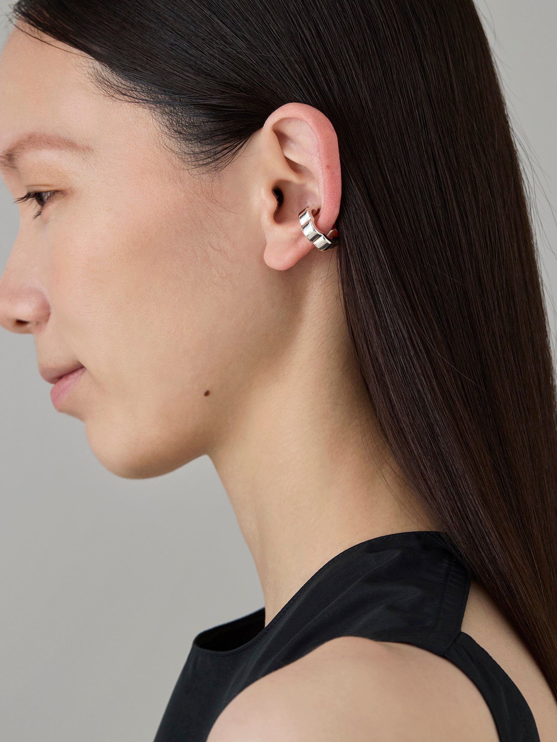 Flower Line Earcuff S -Silver-