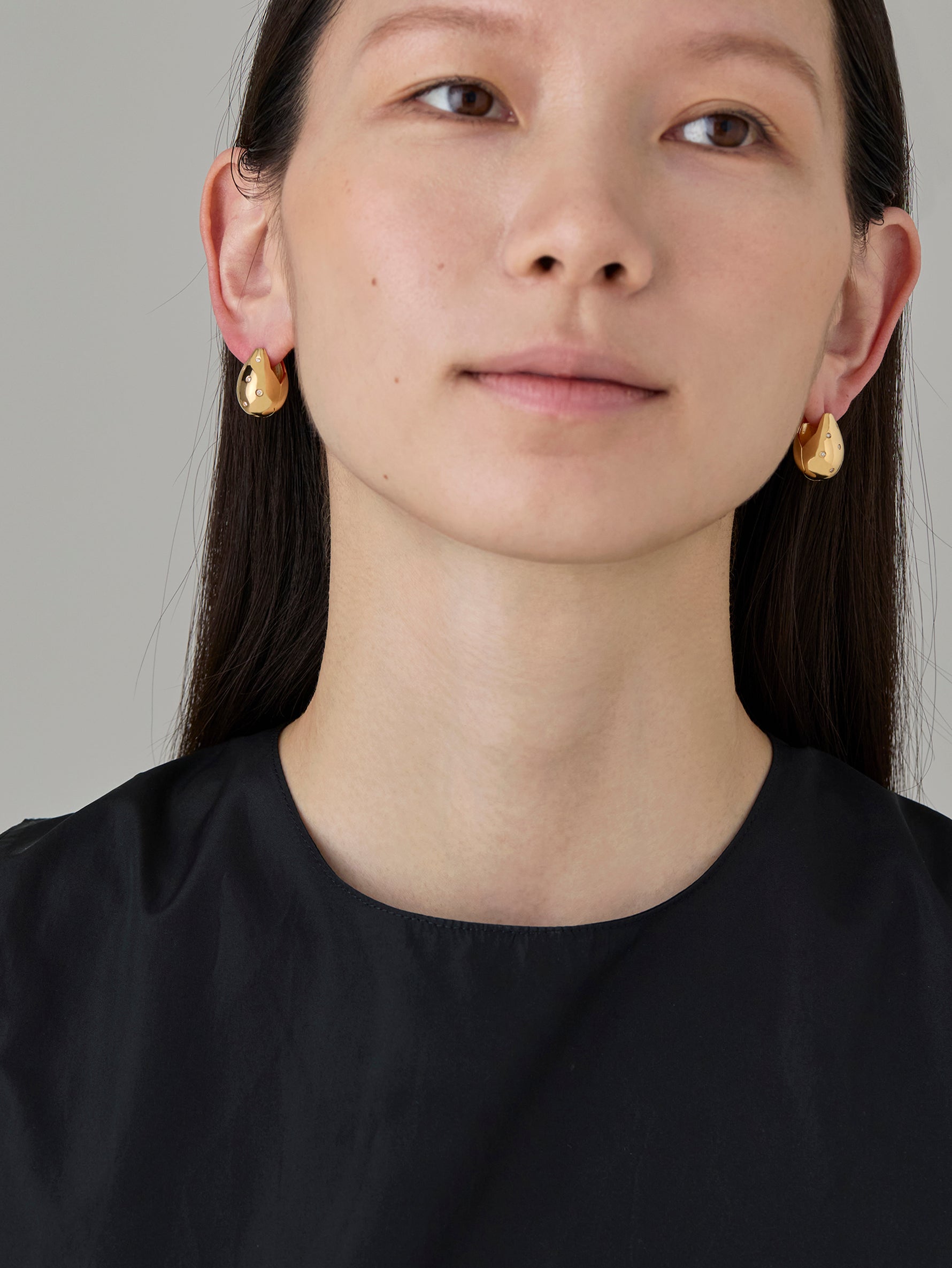 Drop Pierce Diamond  -Gold-