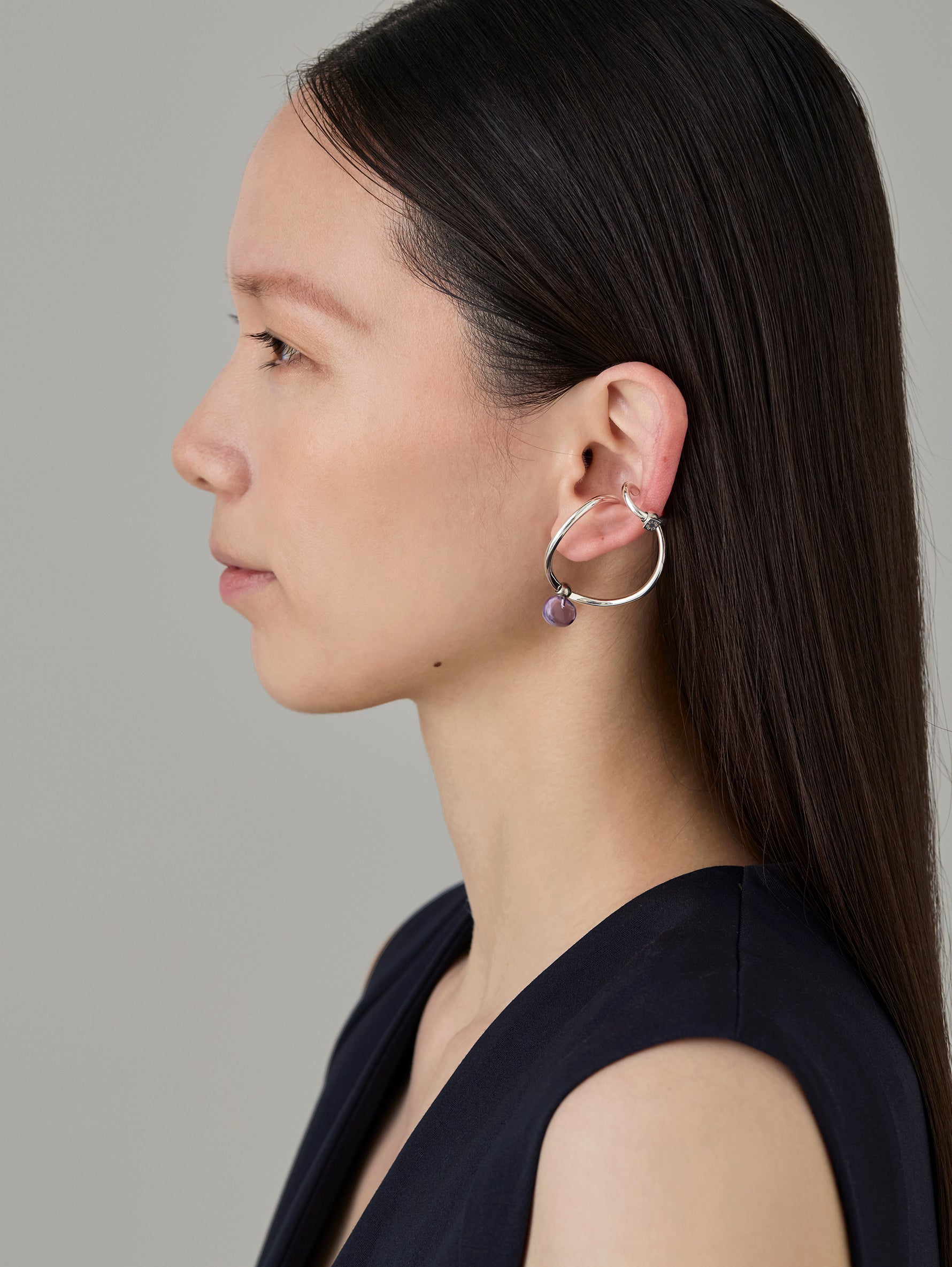 Wave Ear Cuff -Mellow- Silver