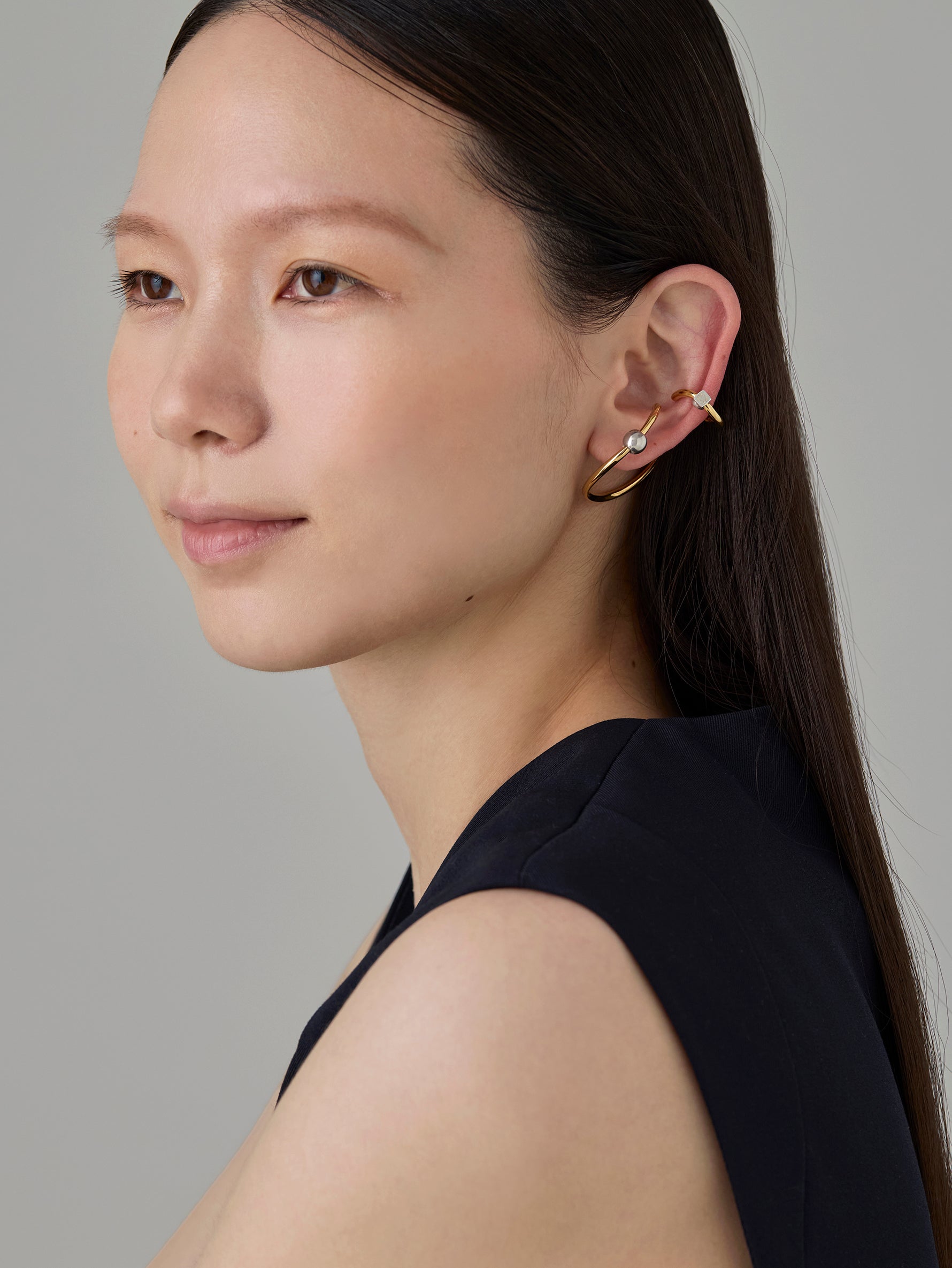 Wave Ear Cuff -Mellow- Gold