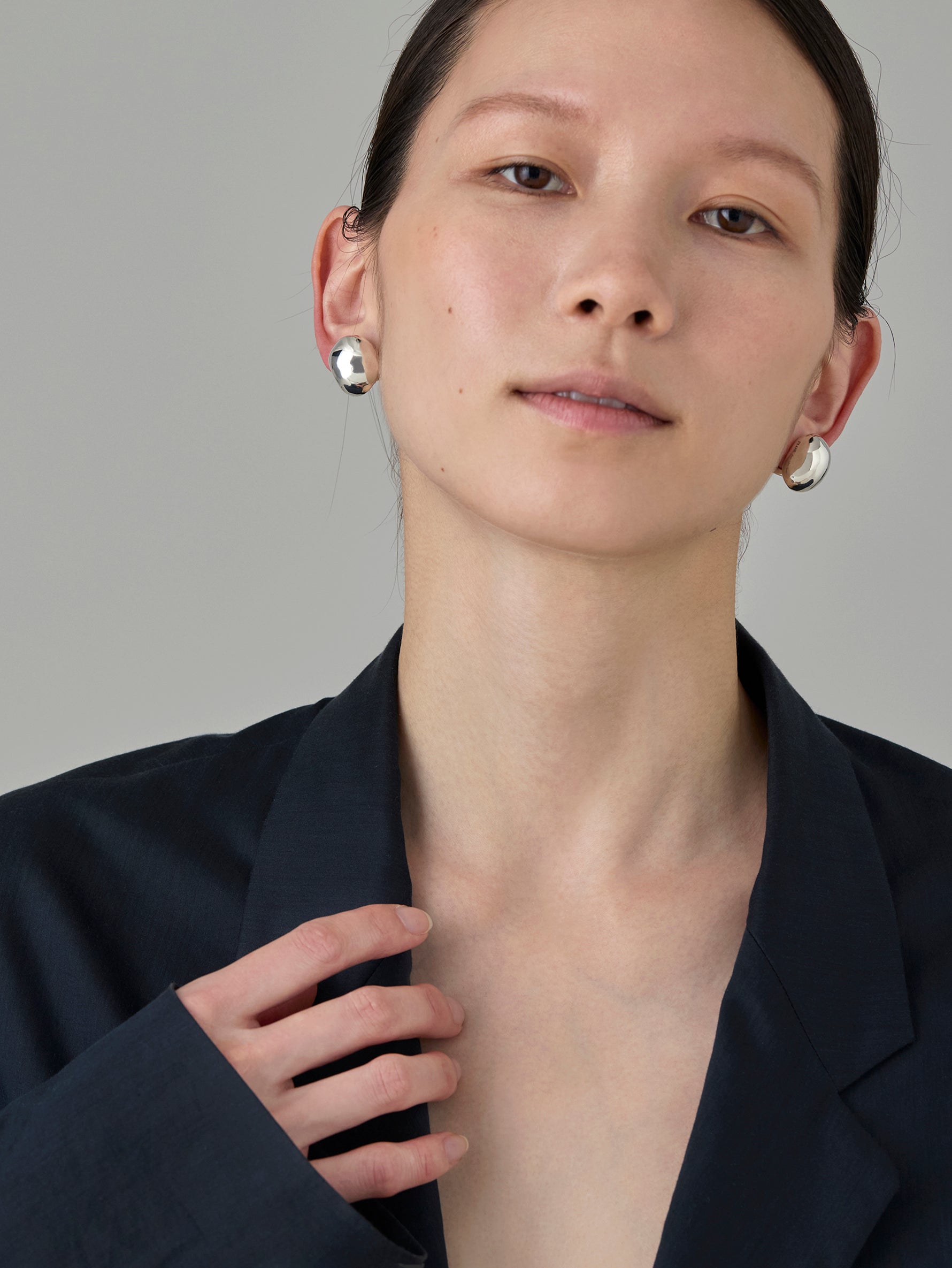 Pure Silver Stone Earrings