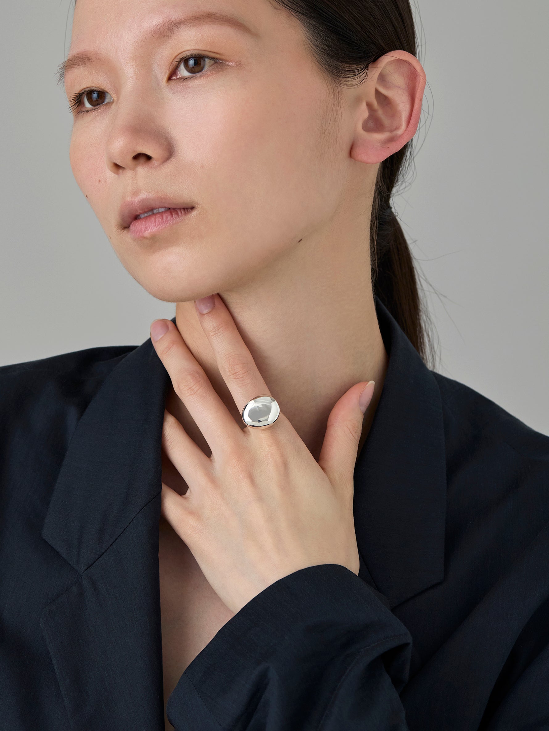 Pure Silver Stone Ring