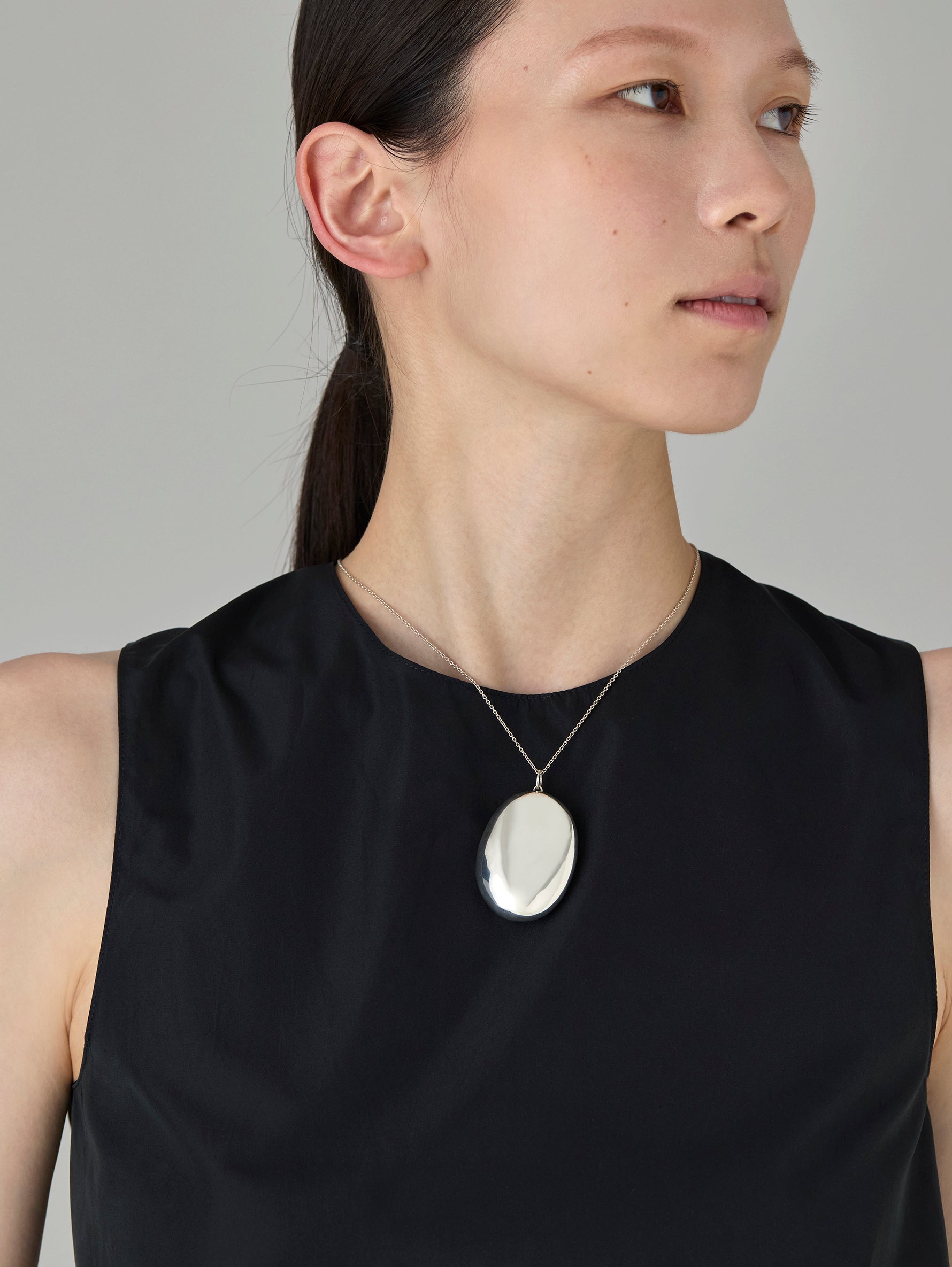 Pure Silver Stone Necklace L