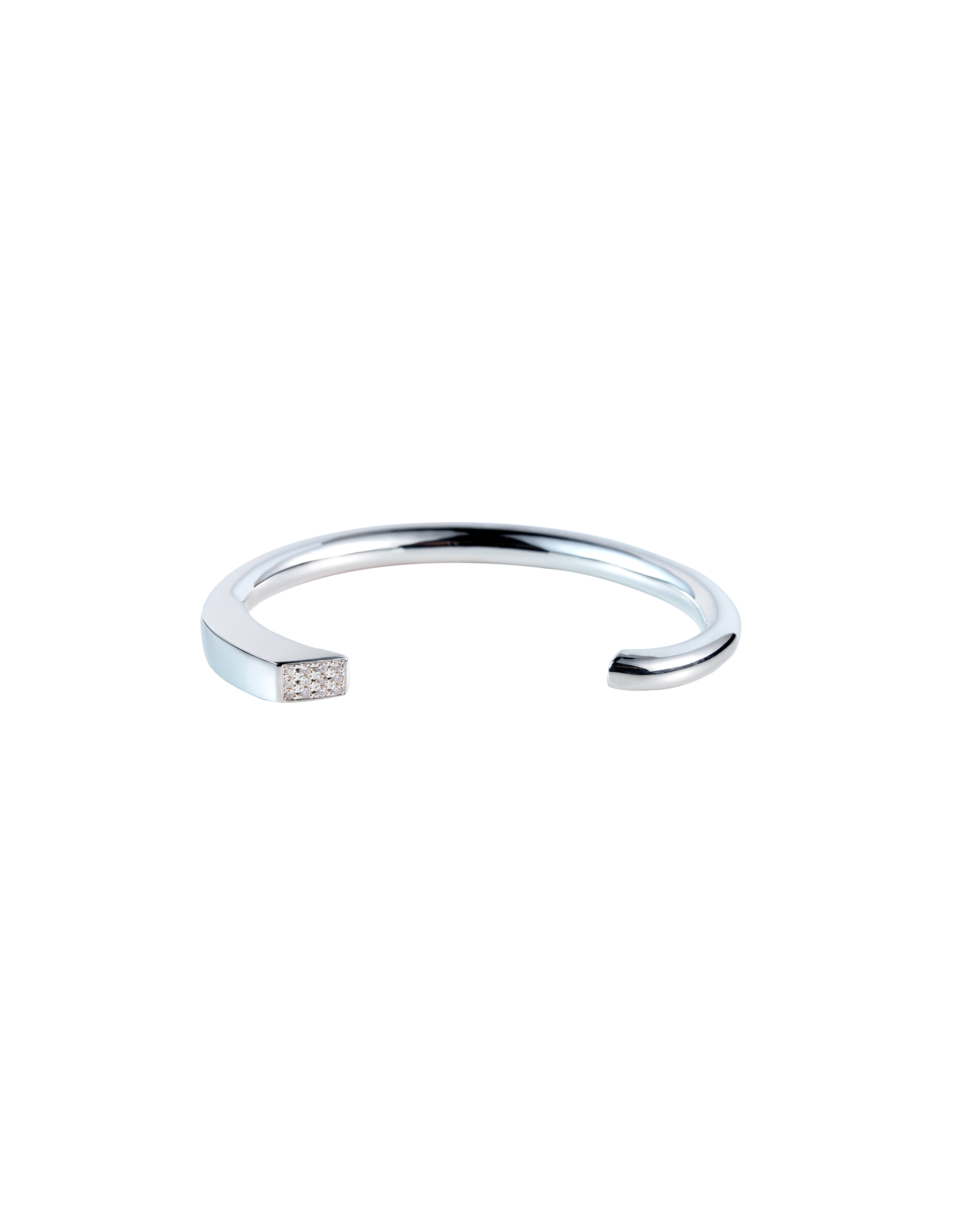 Calla Lily Bangle Diamond - Silver -