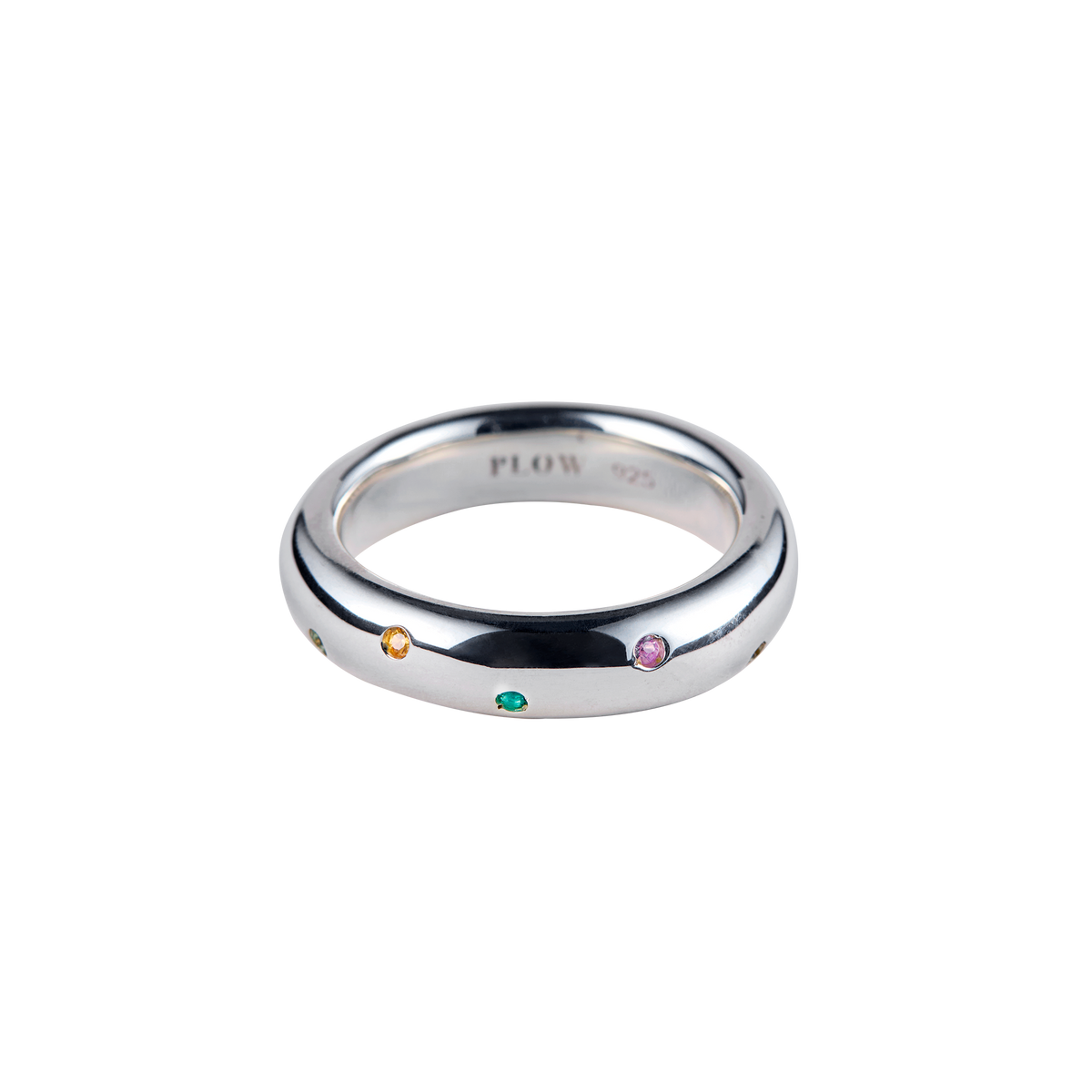 Drop Ring Multi Stone -Silver-
