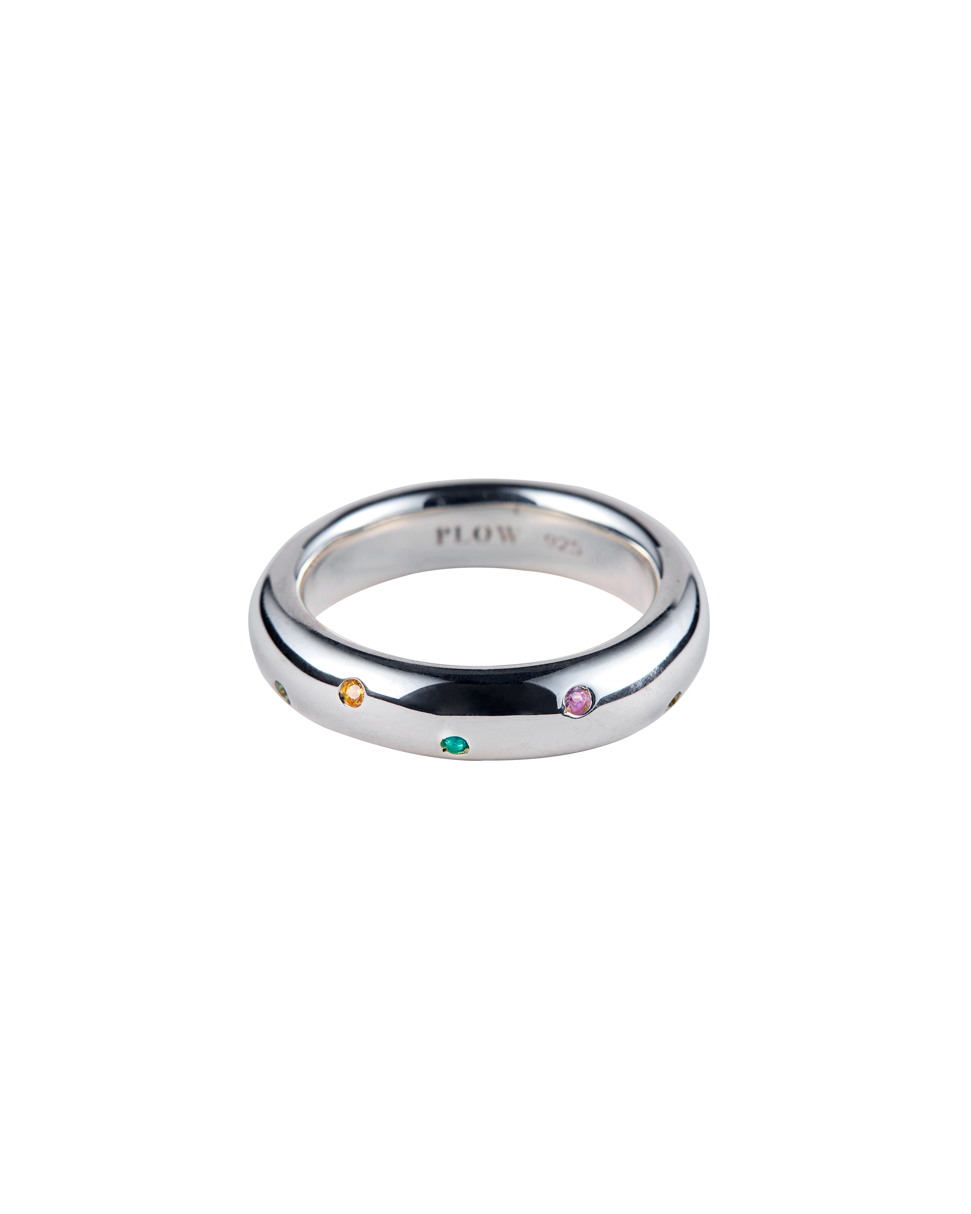 Drop Ring Multi Stone -Silver-