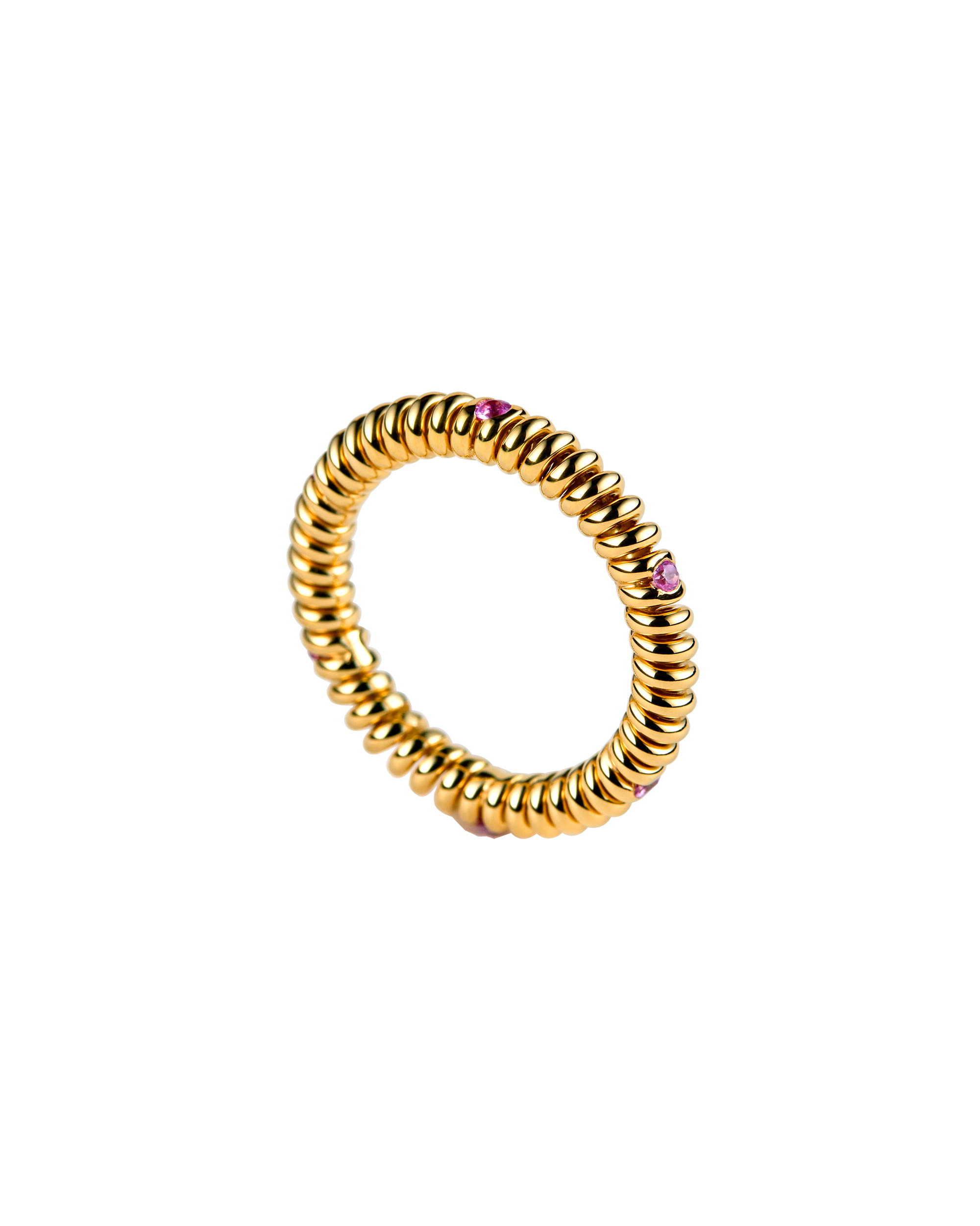 Spring 6 Stone Ring Pink Sapphire -Gold-