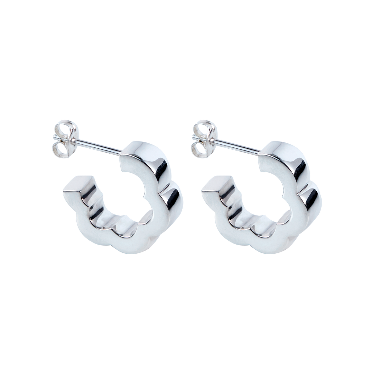 Flower Line Pierces -Silver-