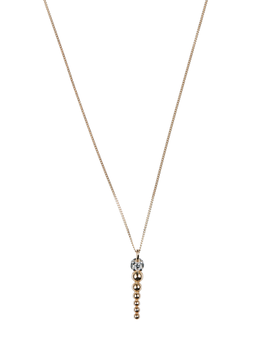 Grain Conch Shell Diamond Carre Necklace