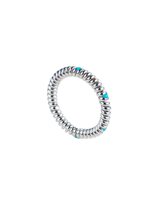 Spring 6 Stone Ring Turquoise -Silver-