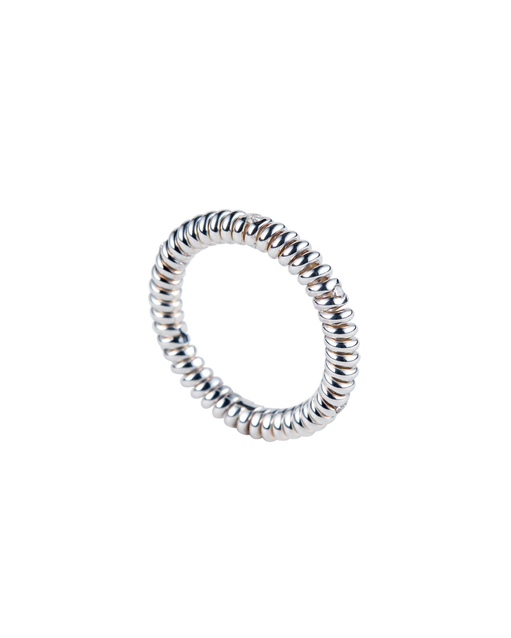 Spring 6 Stone Ring Diamond -Silver-