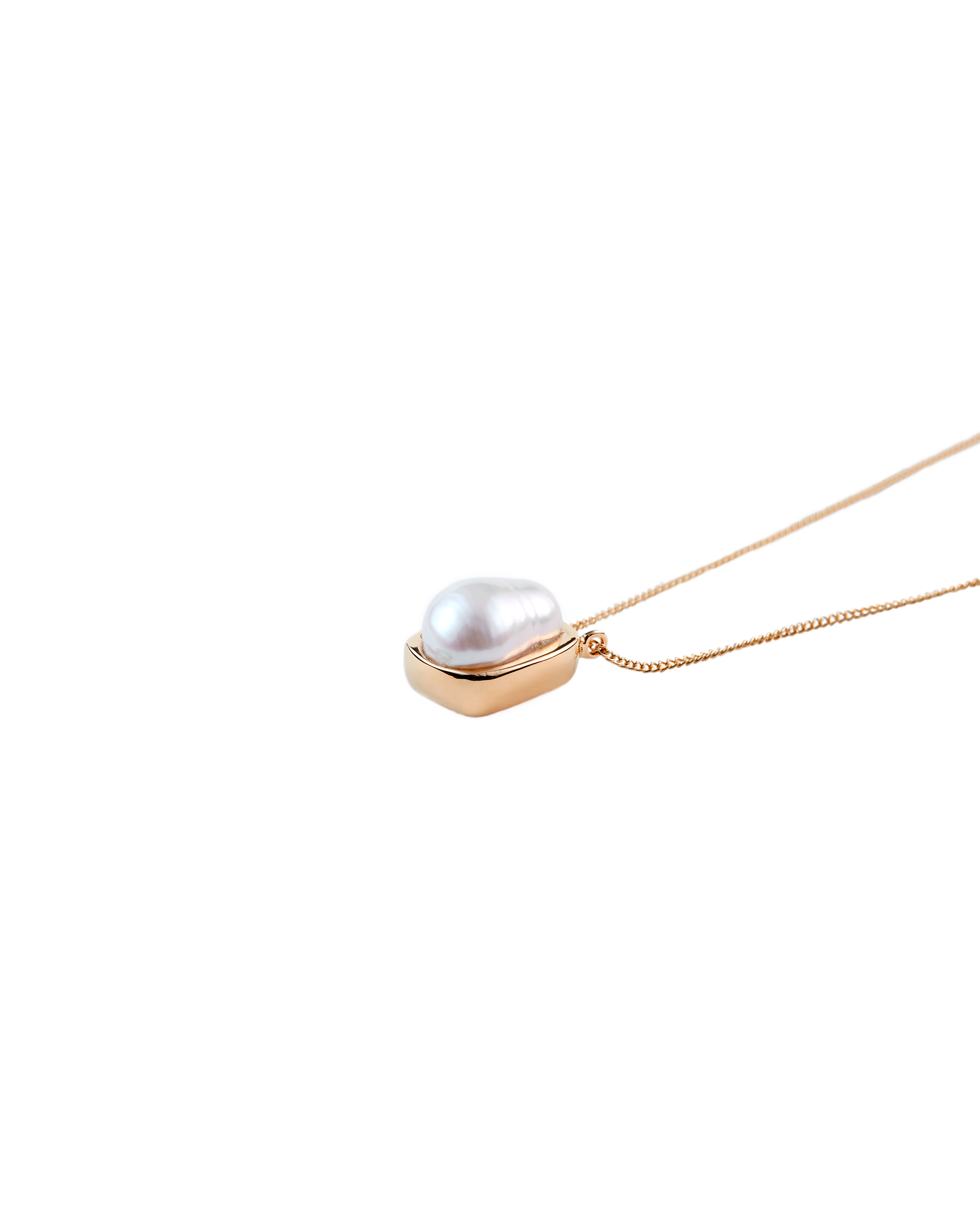 Pearl Top Necklace -Gold-