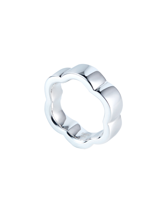 Flower Line Ring -Silver-
